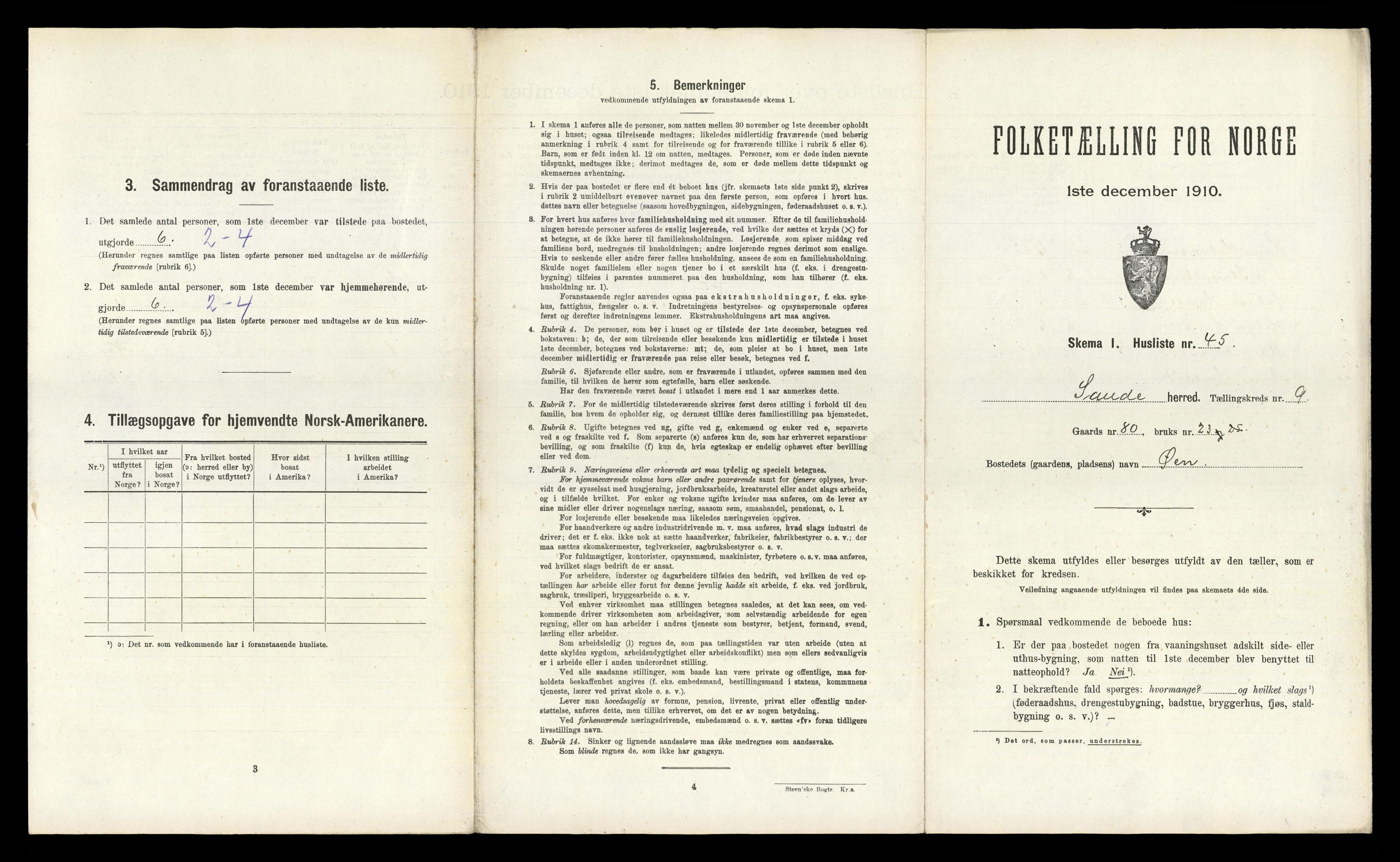 RA, 1910 census for Sauherad, 1910, p. 1003