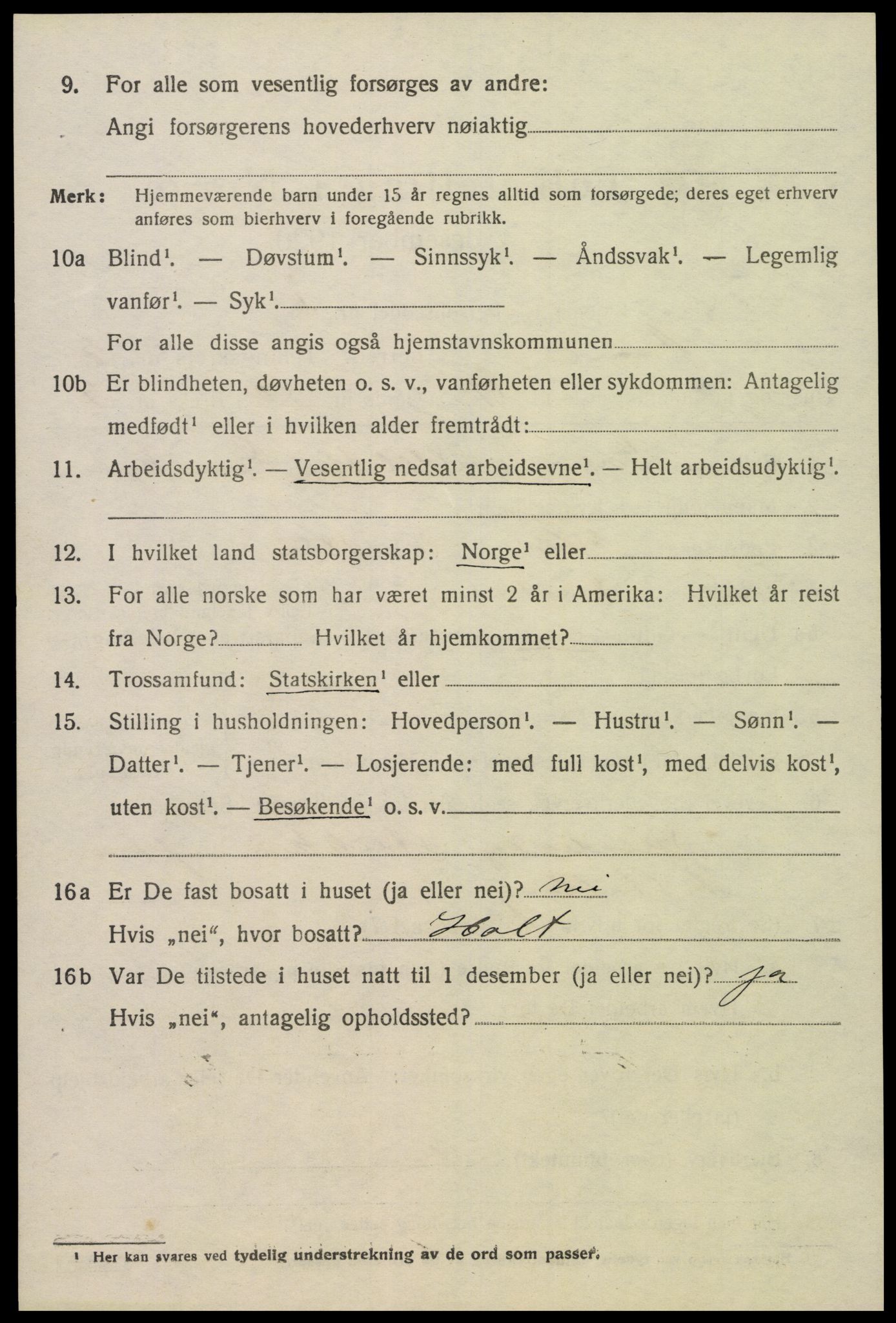 SAK, 1920 census for Åmli, 1920, p. 3176