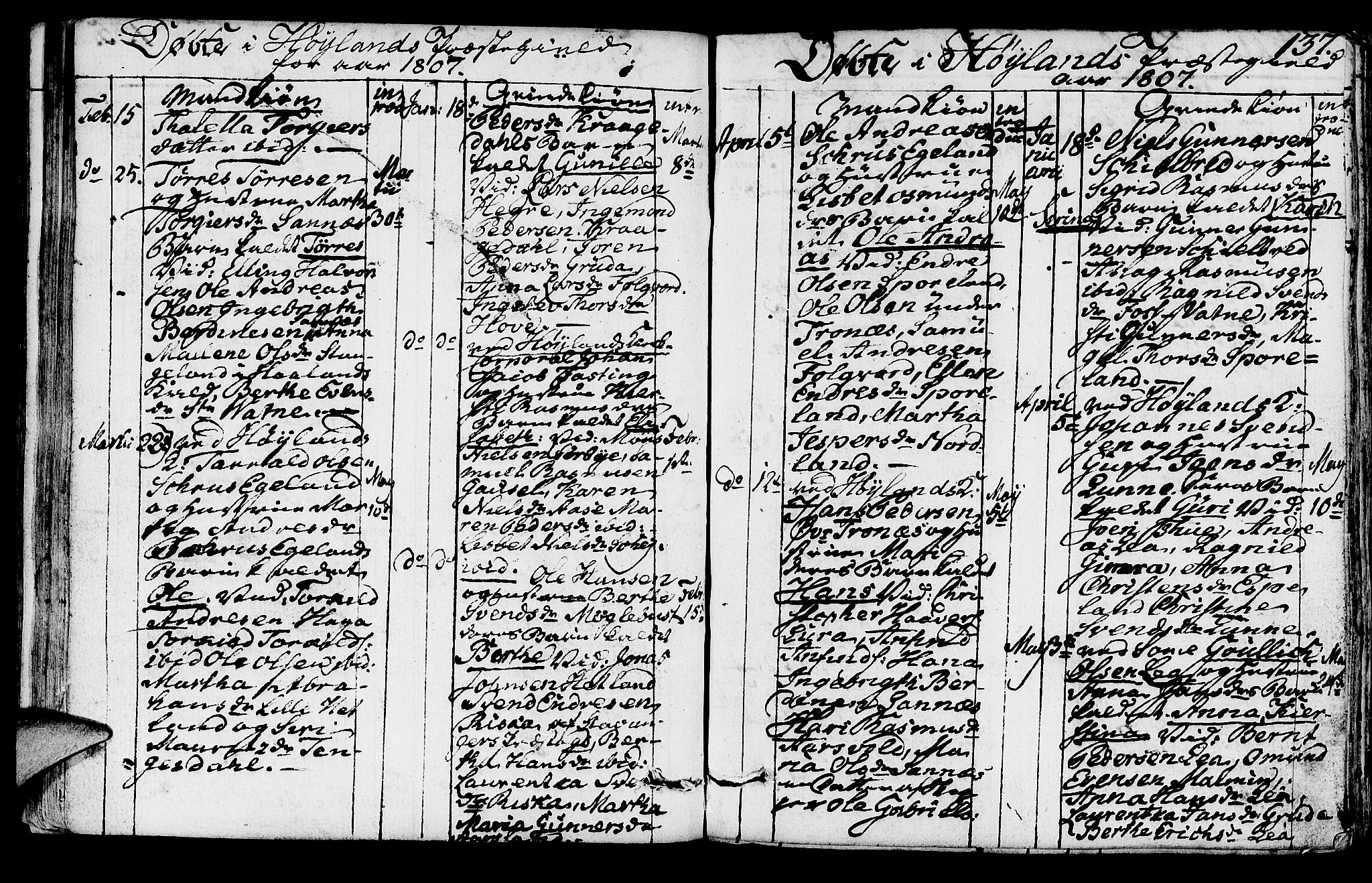 Høyland sokneprestkontor, SAST/A-101799/001/30BA/L0005: Parish register (official) no. A 5, 1804-1815, p. 137