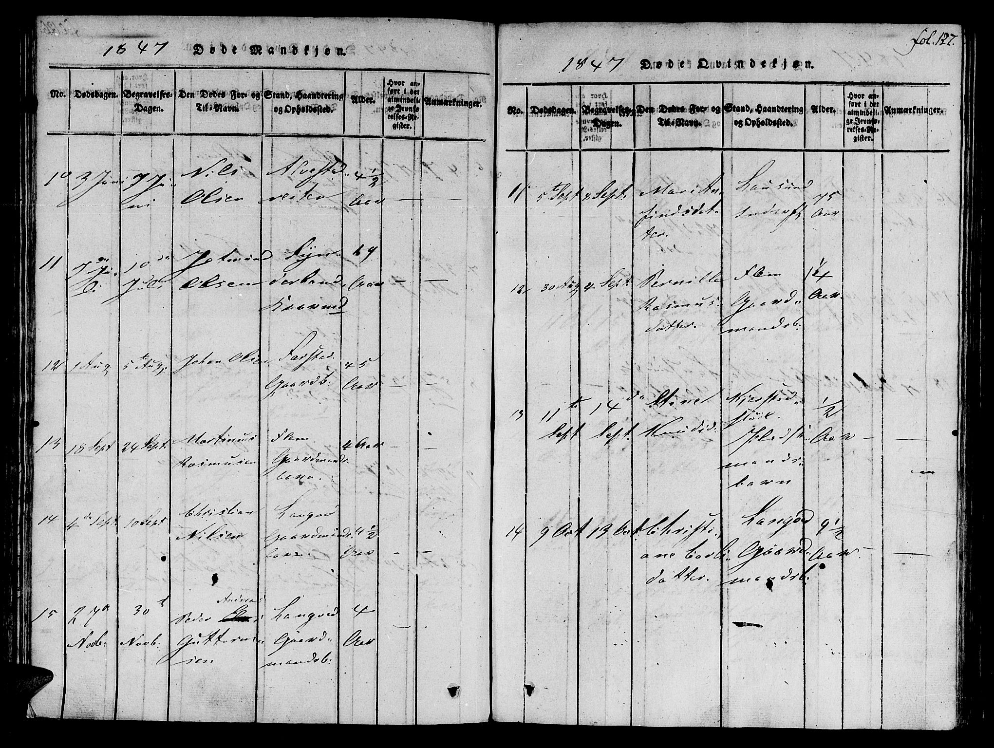 Ministerialprotokoller, klokkerbøker og fødselsregistre - Møre og Romsdal, AV/SAT-A-1454/536/L0495: Parish register (official) no. 536A04, 1818-1847, p. 127