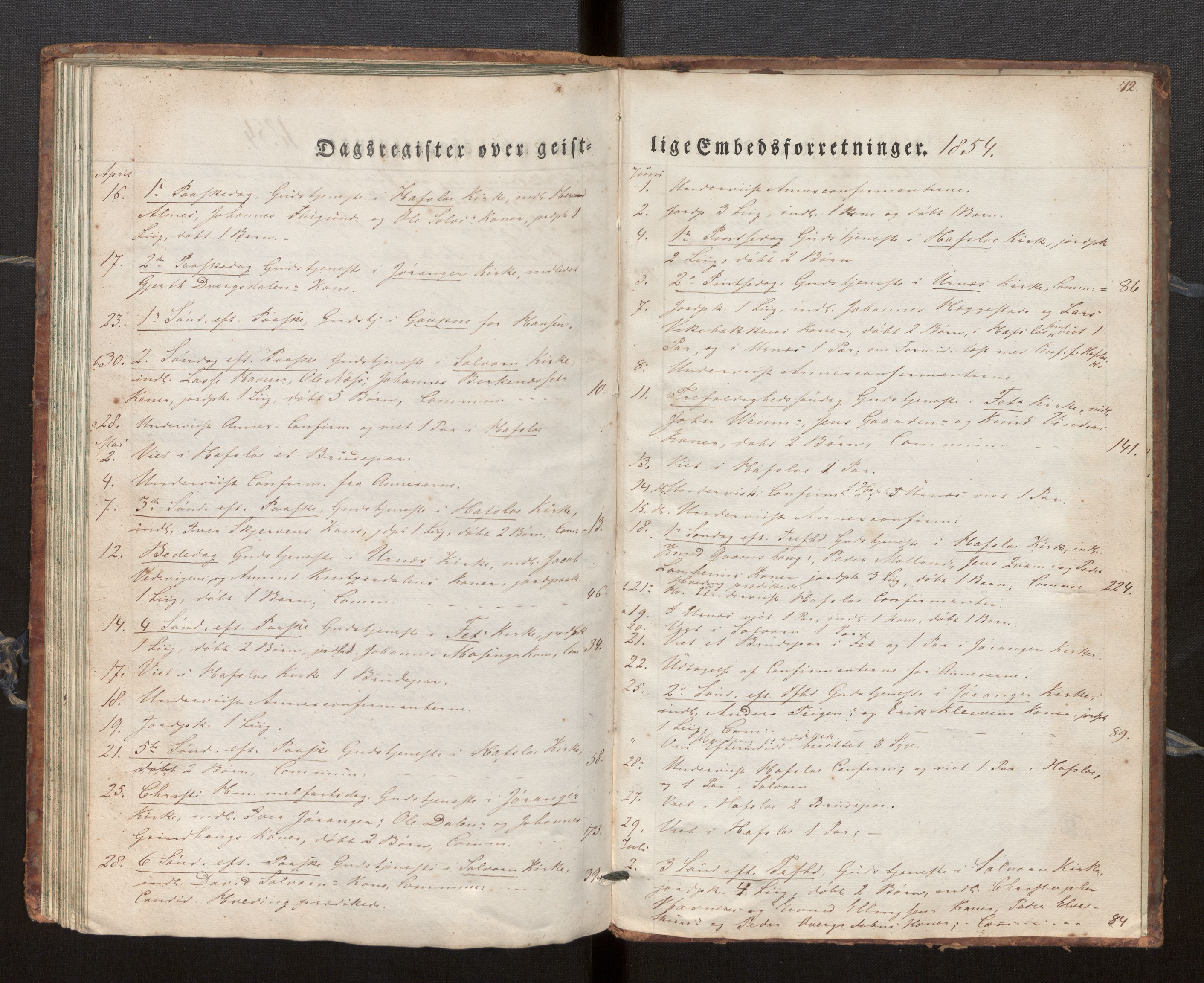 Hafslo sokneprestembete, SAB/A-80301/H/Haa/Haaf/L0001: Diary records no. F 1, 1834-1854, p. 72