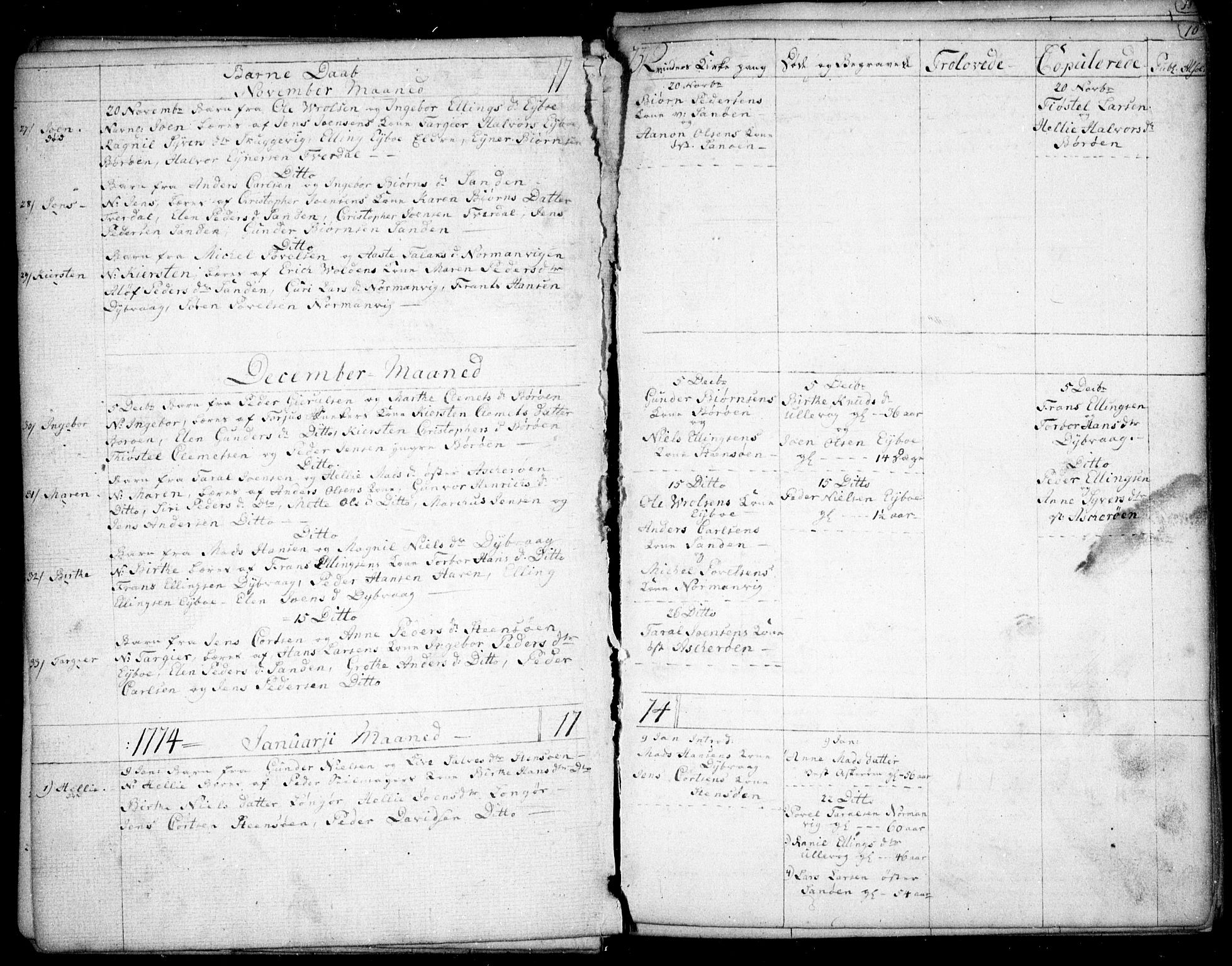 Dypvåg sokneprestkontor, SAK/1111-0007/F/Fb/Fba/L0007: Parish register (copy) no. B 7, 1762-1810, p. 10