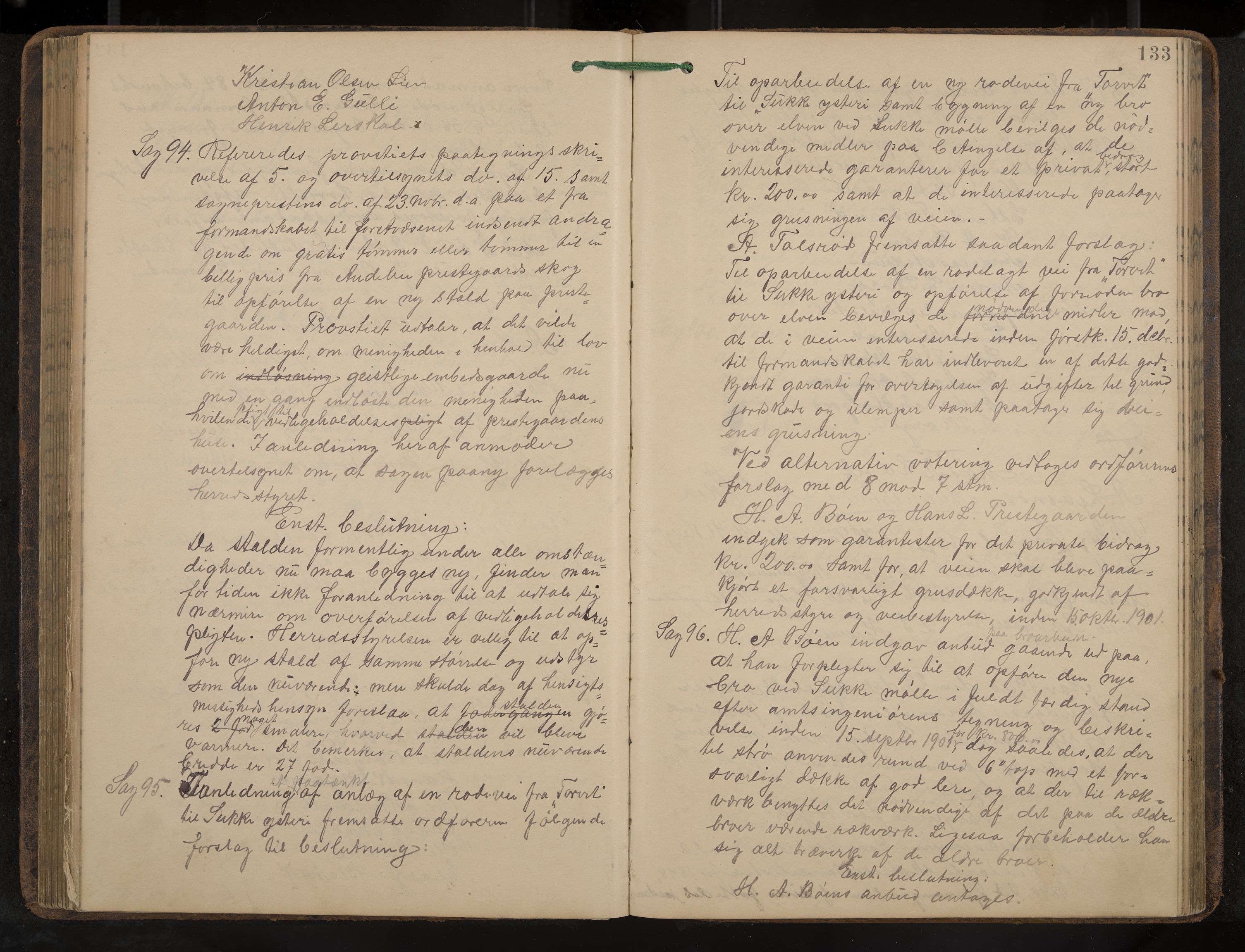 Andebu formannskap og sentraladministrasjon, IKAK/0719021-1/A/Aa/L0003: Møtebok, 1892-1908, p. 133