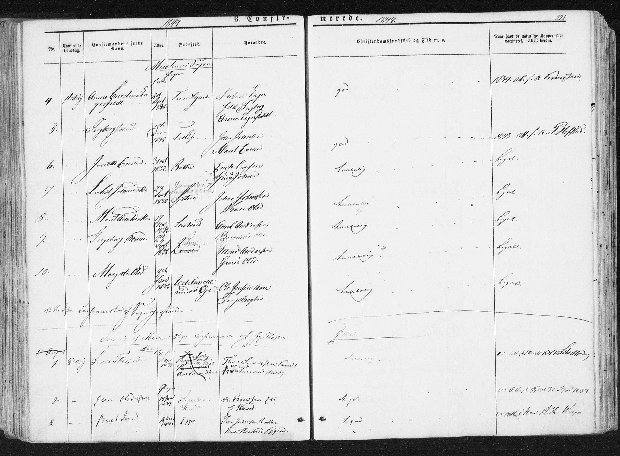 Ministerialprotokoller, klokkerbøker og fødselsregistre - Sør-Trøndelag, AV/SAT-A-1456/691/L1074: Parish register (official) no. 691A06, 1842-1852, p. 221