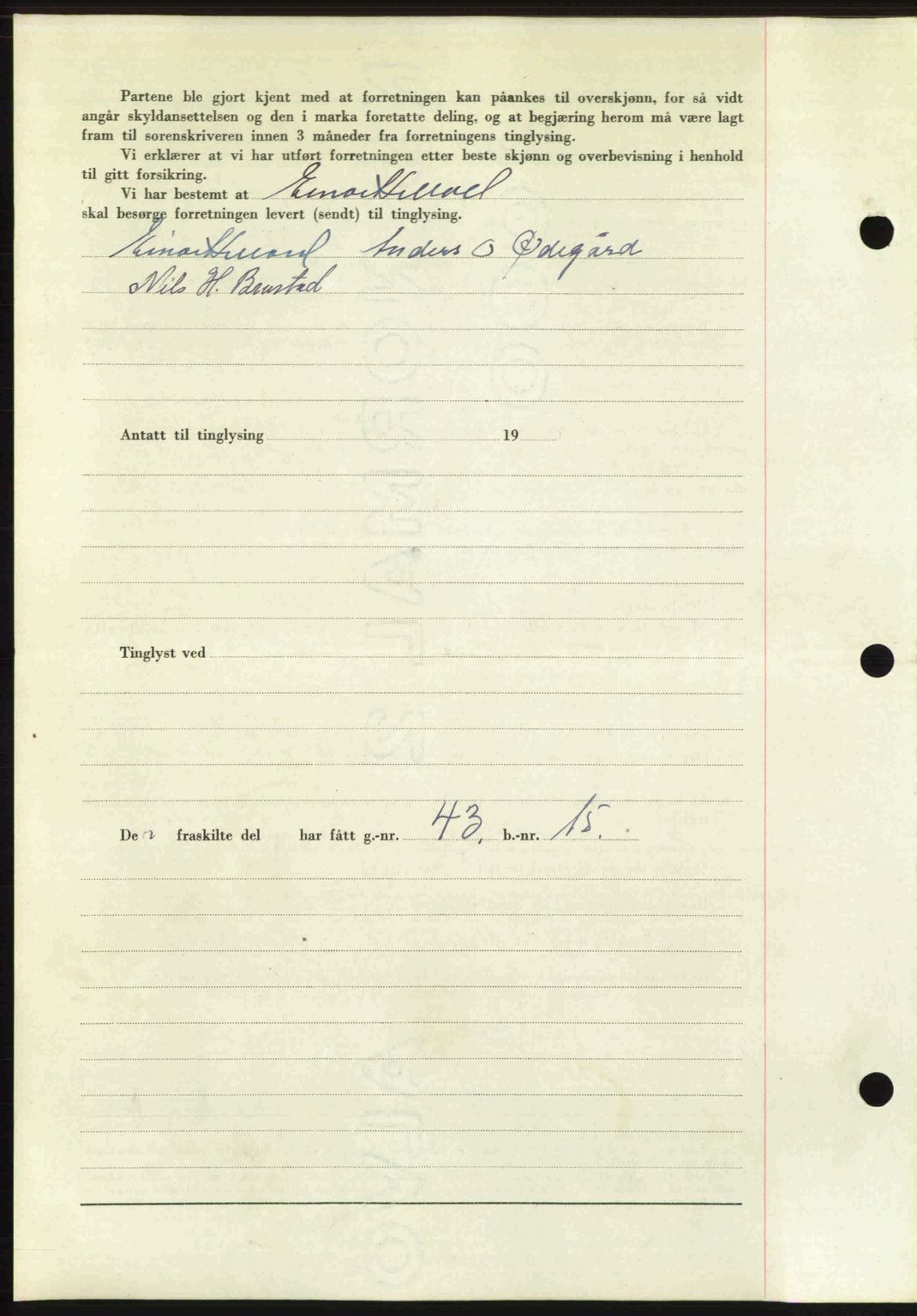 Romsdal sorenskriveri, AV/SAT-A-4149/1/2/2C: Mortgage book no. A31, 1949-1949, Diary no: : 2757/1949