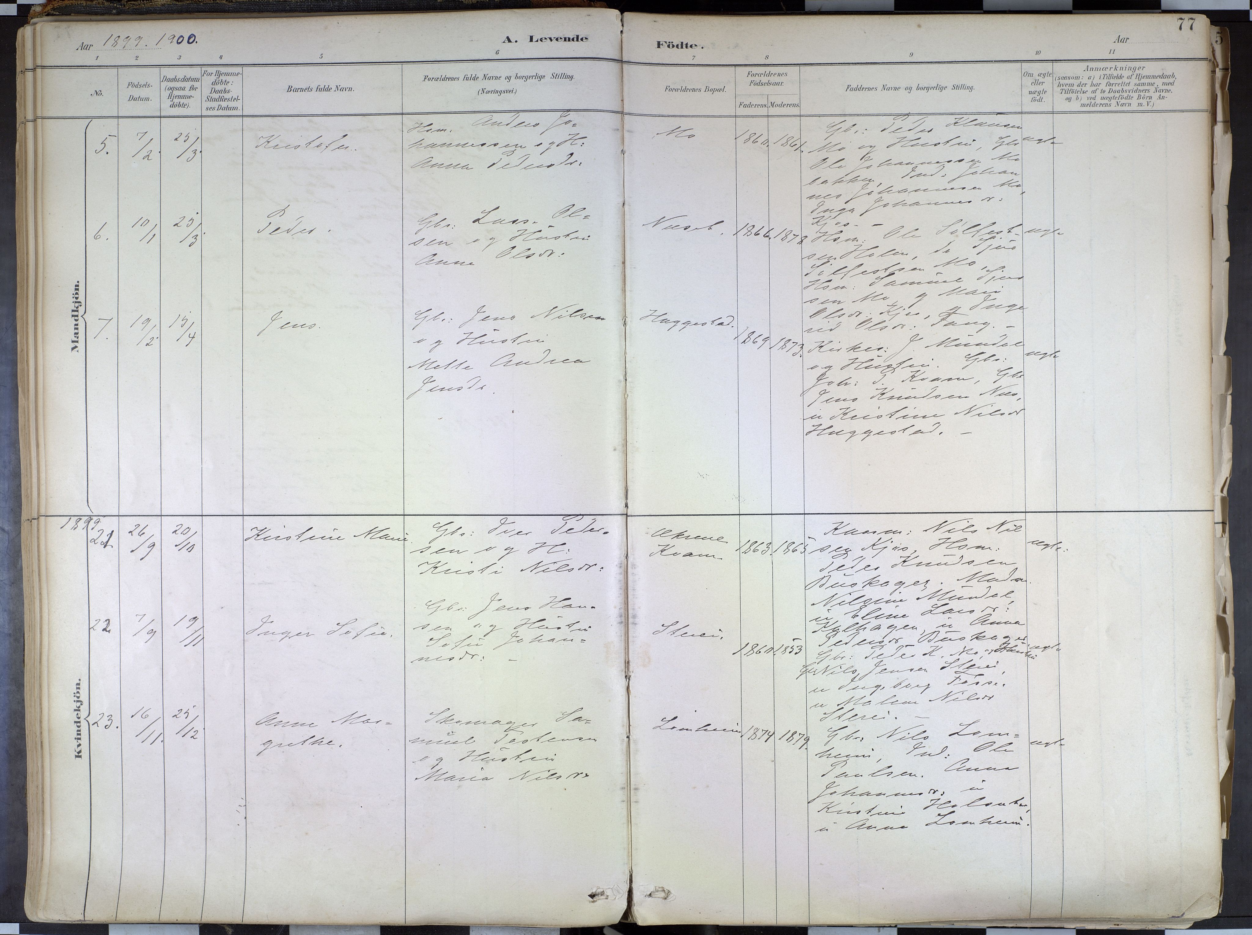 Hafslo sokneprestembete, AV/SAB-A-80301/H/Haa/Haab/L0001: Parish register (official) no. B 1, 1886-1945, p. 77