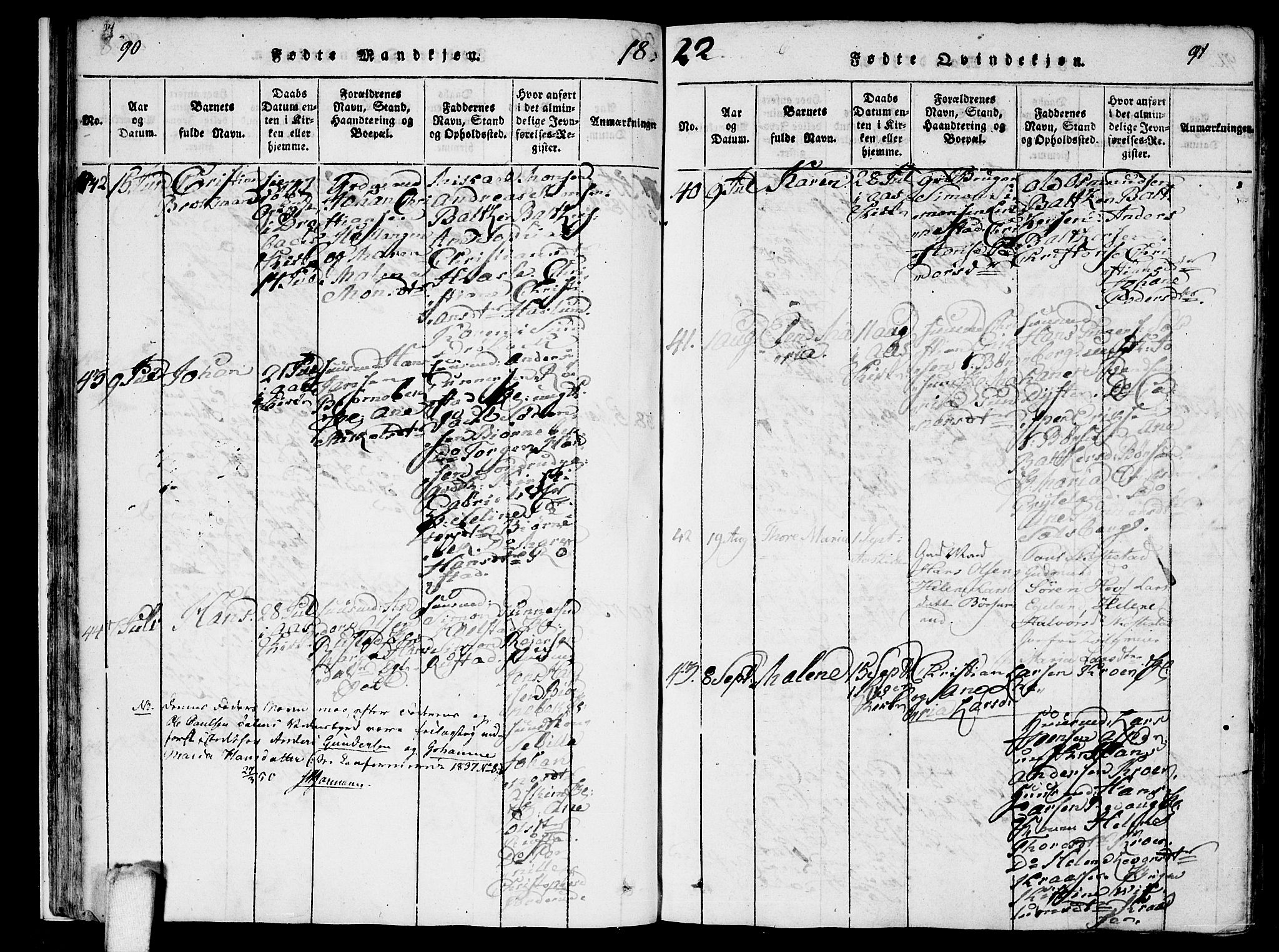Ås prestekontor Kirkebøker, SAO/A-10894/F/Fa/L0004: Parish register (official) no. I 4, 1818-1826, p. 90-91