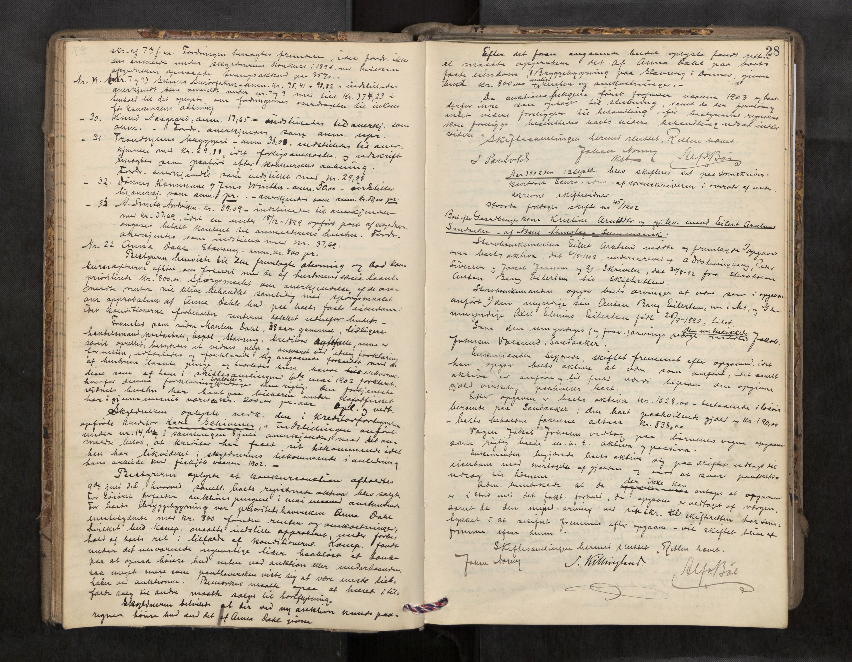 Rana sorenskriveri , AV/SAT-A-1108/1/3/3B/L0007: Skiftebehandlingsprotokoll, 1901-1909, p. 28