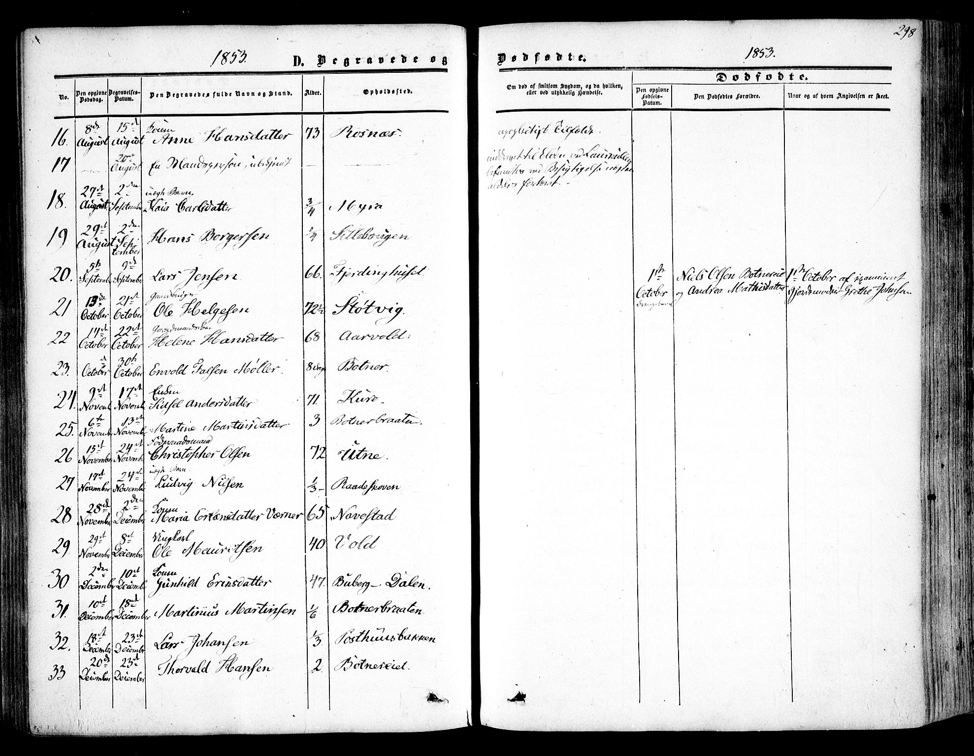 Rygge prestekontor Kirkebøker, SAO/A-10084b/F/Fa/L0005: Parish register (official) no. 5, 1852-1871, p. 298