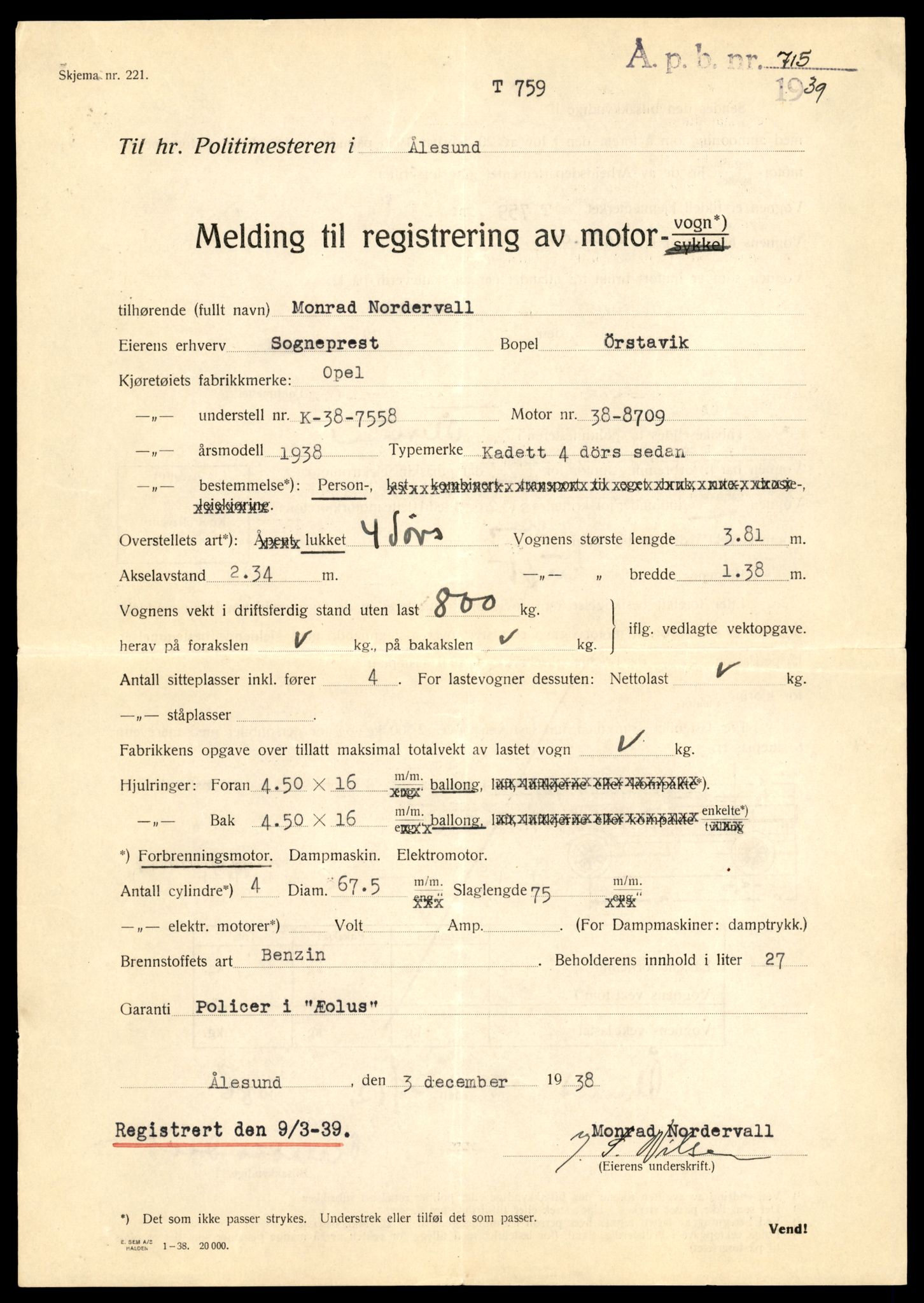 Møre og Romsdal vegkontor - Ålesund trafikkstasjon, AV/SAT-A-4099/F/Fe/L0008: Registreringskort for kjøretøy T 747 - T 894, 1927-1998, p. 371