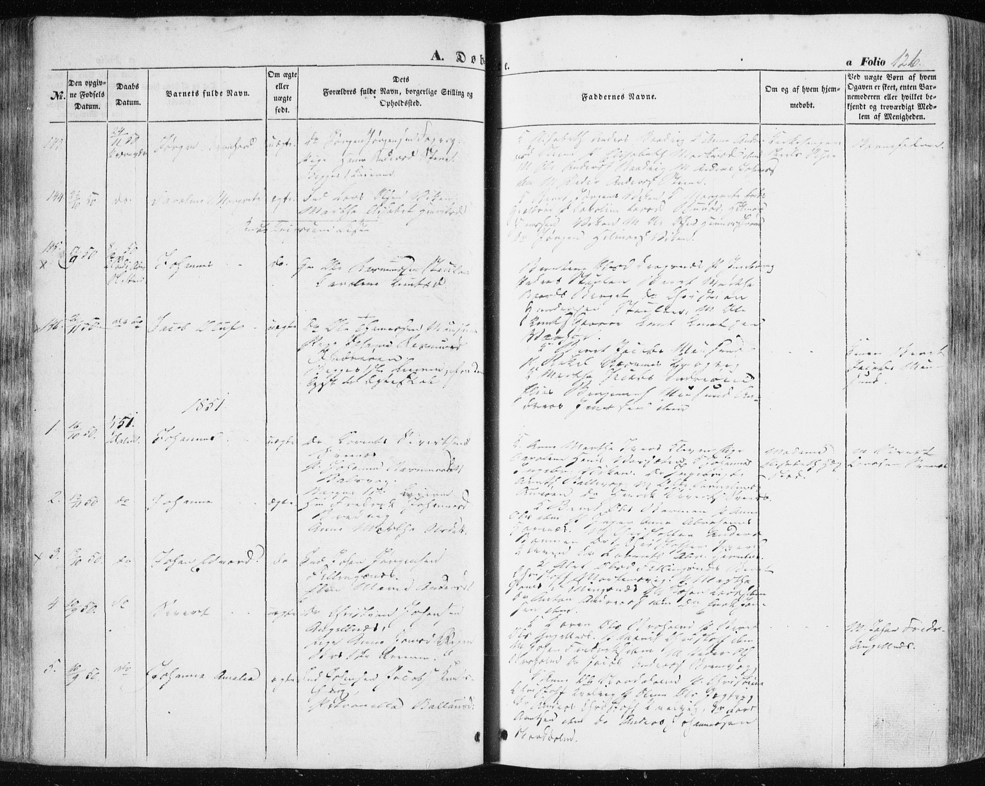 Ministerialprotokoller, klokkerbøker og fødselsregistre - Sør-Trøndelag, SAT/A-1456/634/L0529: Parish register (official) no. 634A05, 1843-1851, p. 126