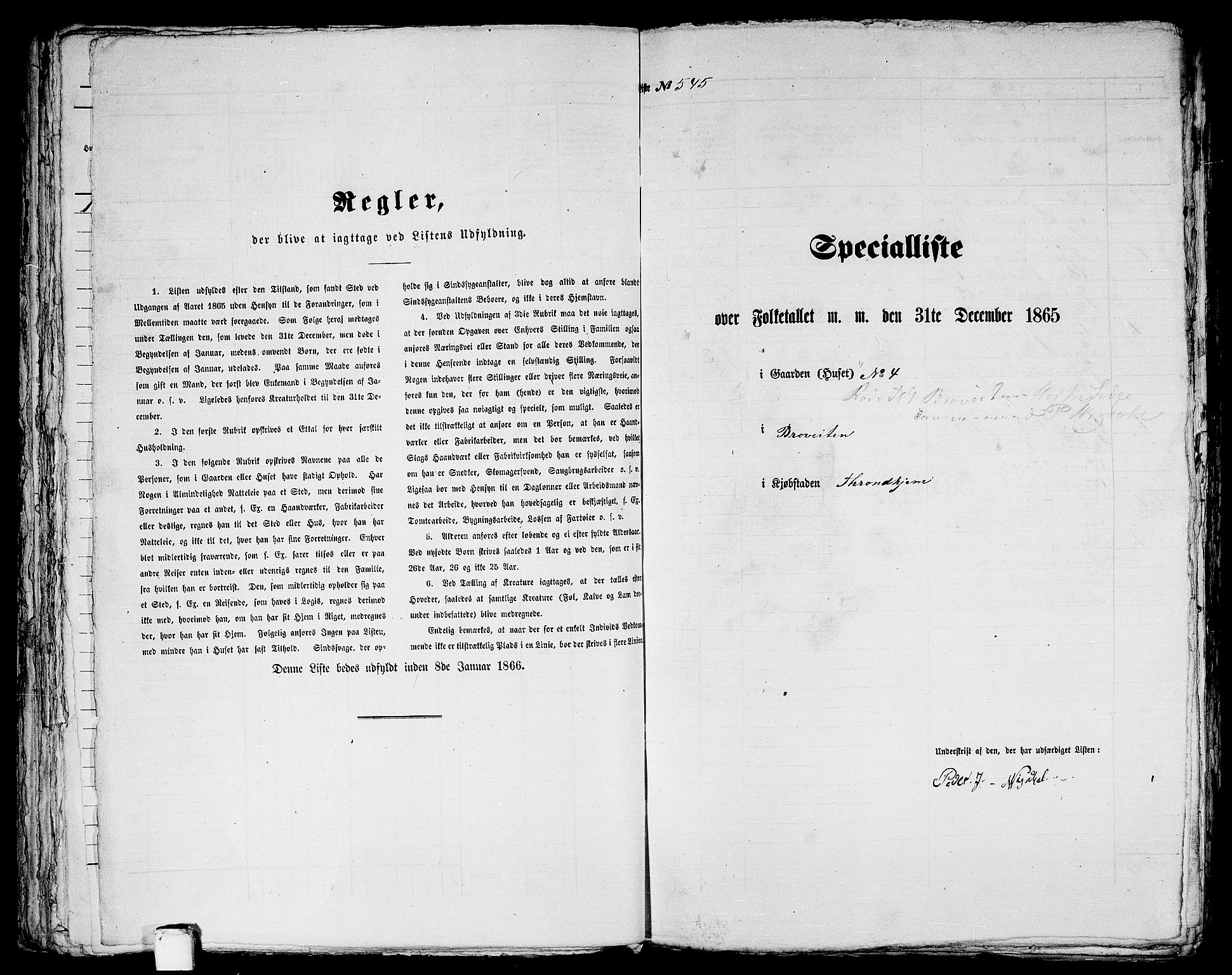 RA, 1865 census for Trondheim, 1865, p. 1138