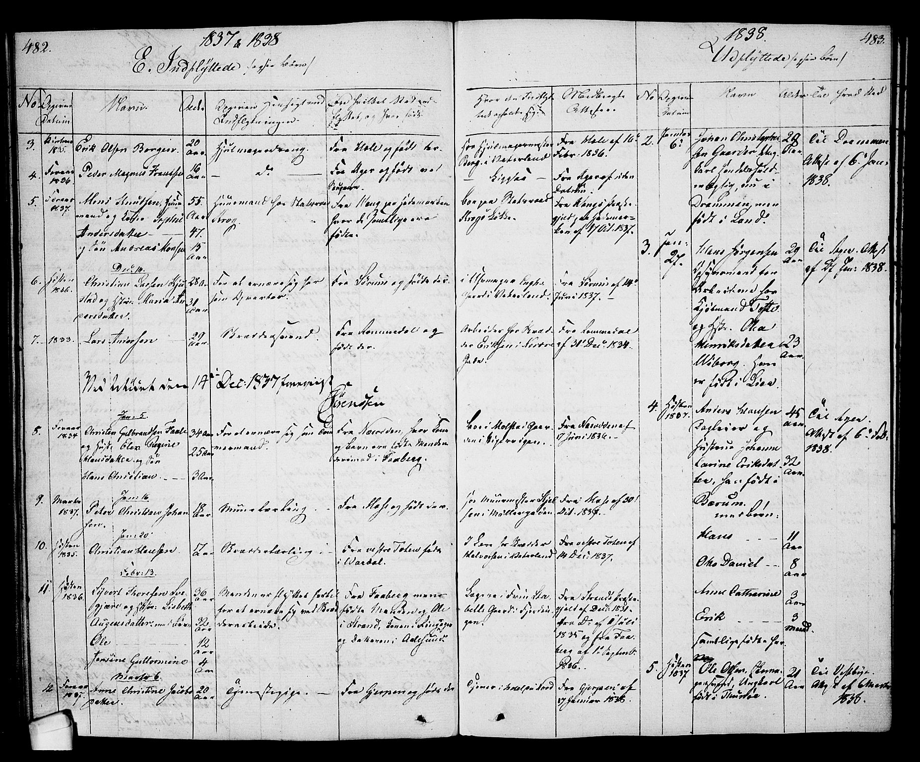 Oslo domkirke Kirkebøker, SAO/A-10752/F/Fa/L0027: Parish register (official) no. 27, 1828-1840, p. 482-483
