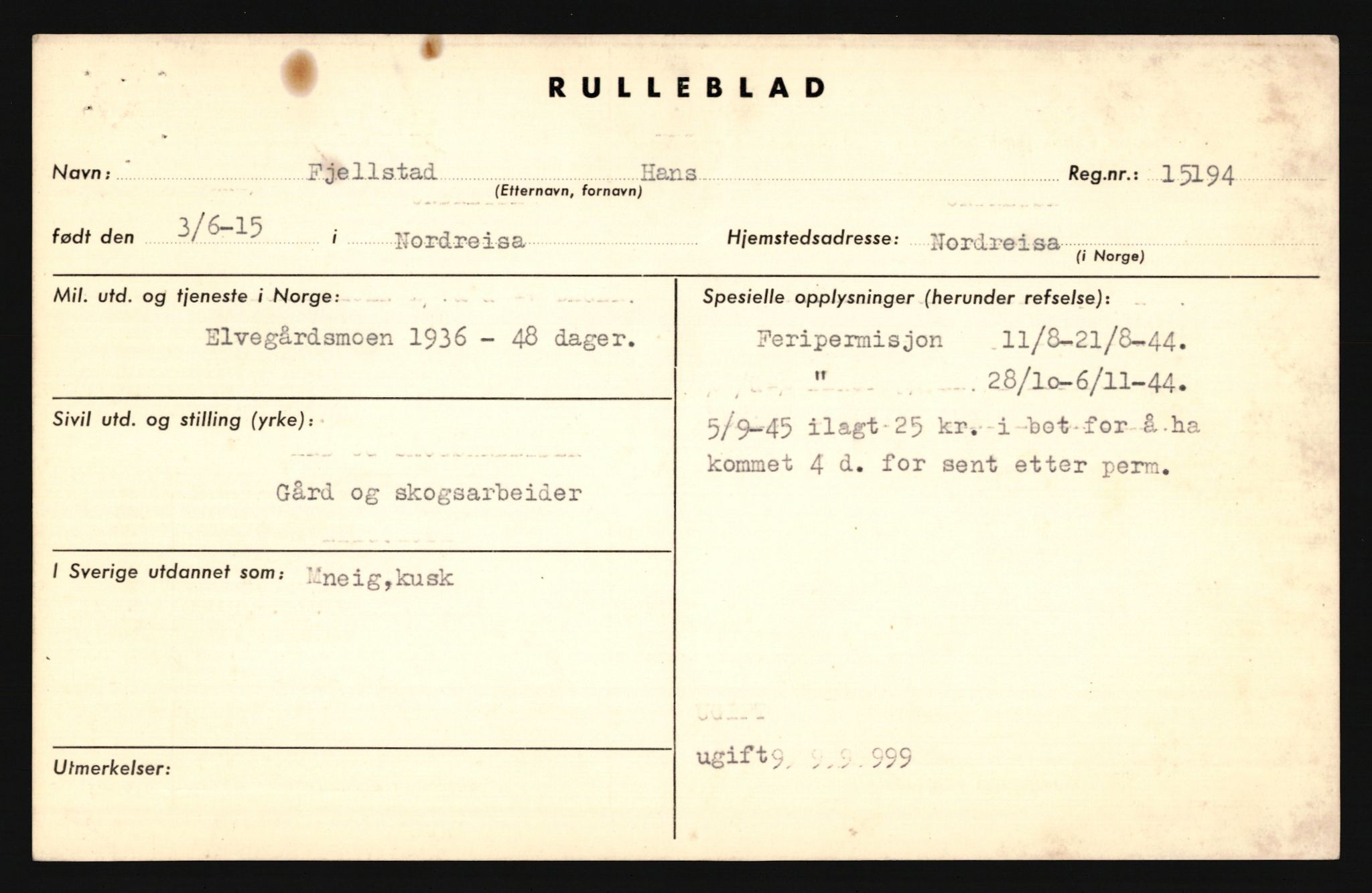 Forsvaret, Troms infanteriregiment nr. 16, AV/RA-RAFA-3146/P/Pa/L0020: Rulleblad for regimentets menige mannskaper, årsklasse 1936, 1936, p. 247