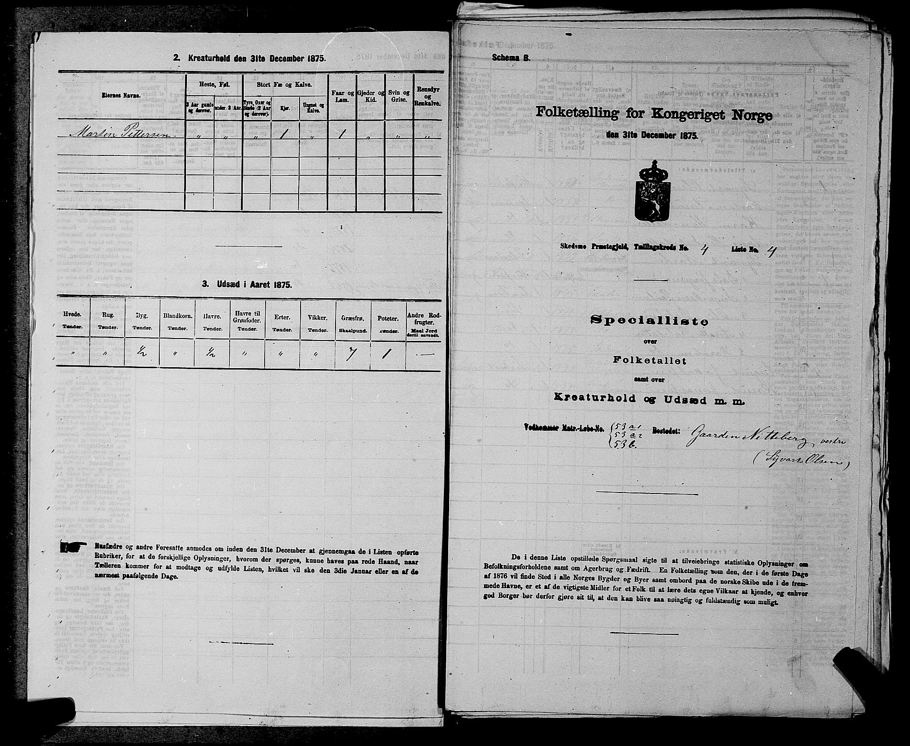 RA, 1875 census for 0231P Skedsmo, 1875, p. 516