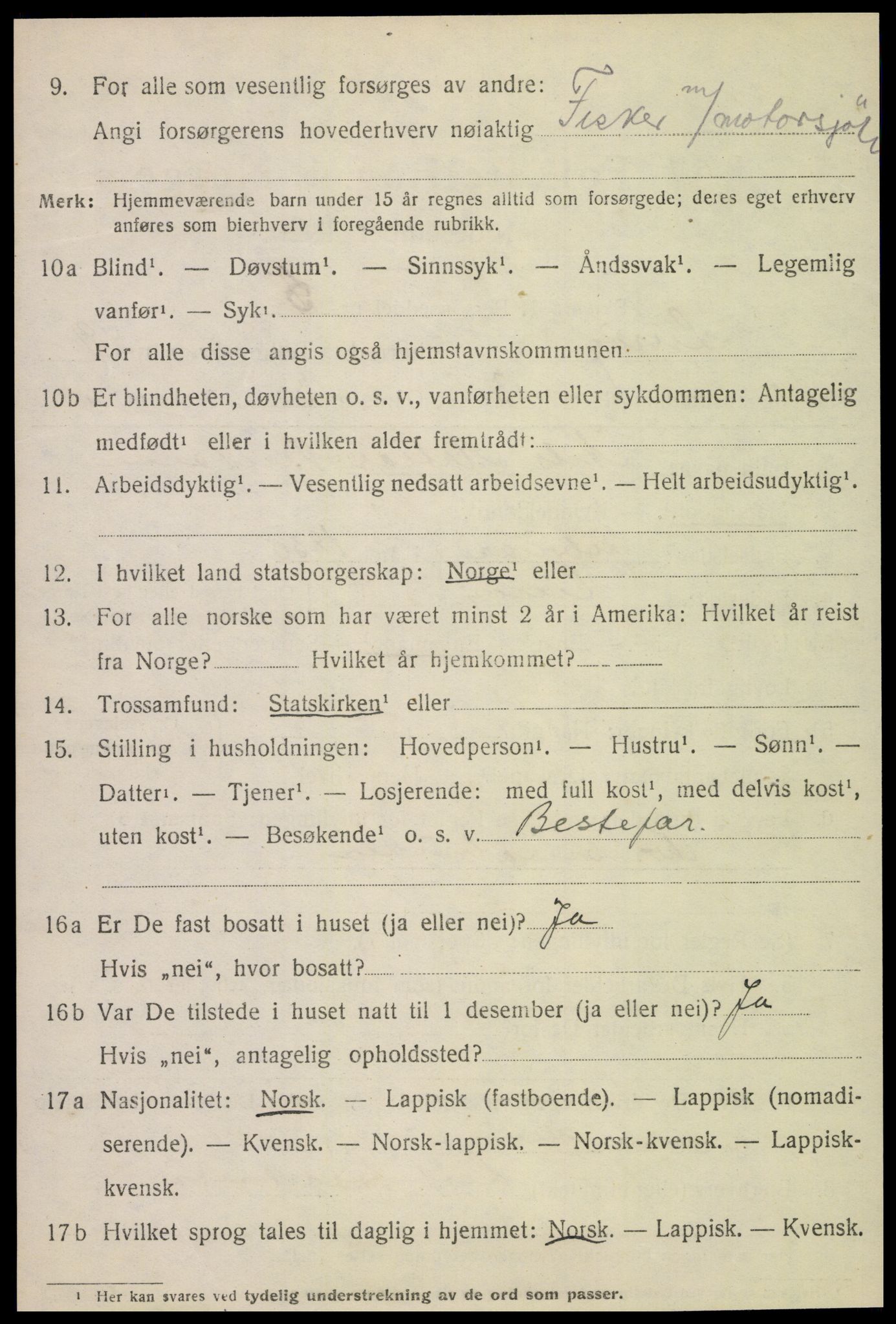 SAT, 1920 census for Lurøy, 1920, p. 4046