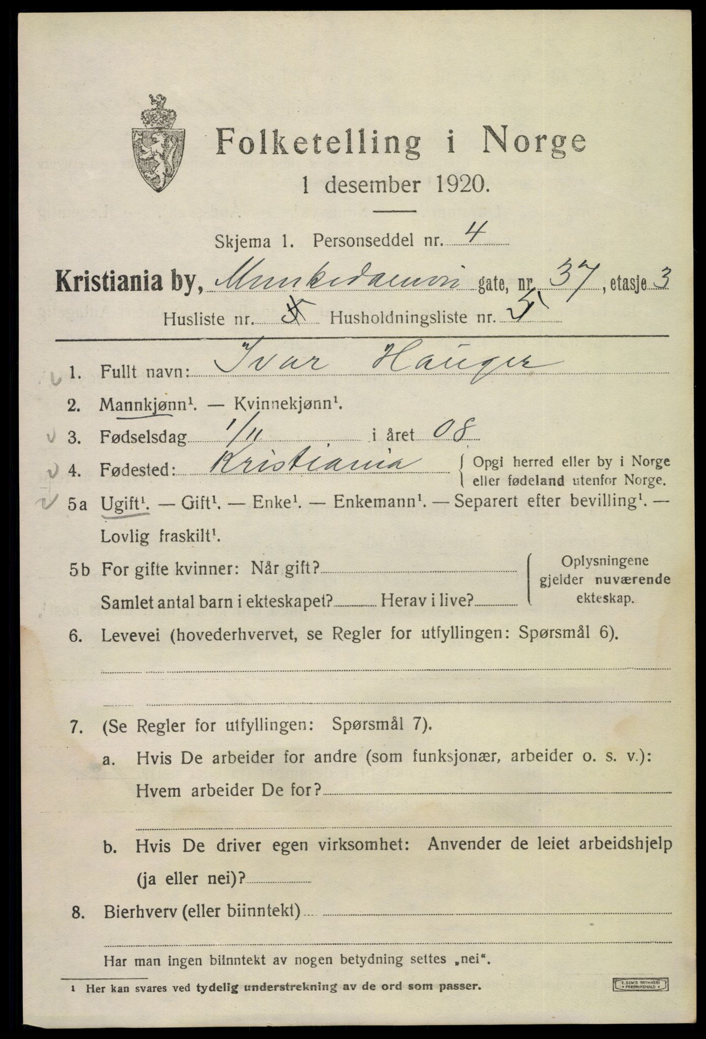 SAO, 1920 census for Kristiania, 1920, p. 402379