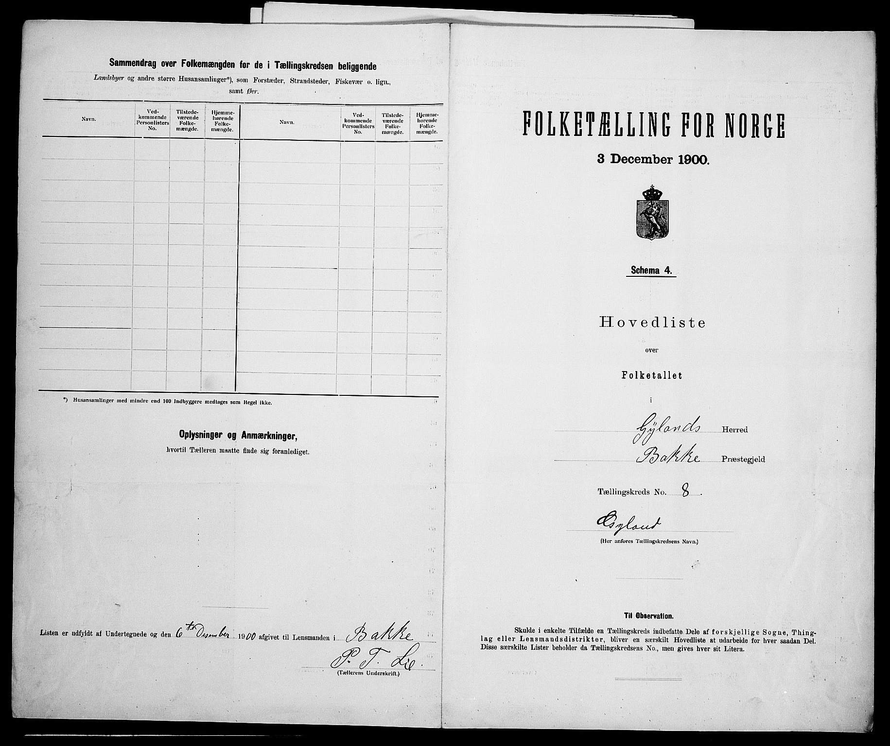 SAK, 1900 census for Gyland, 1900, p. 30