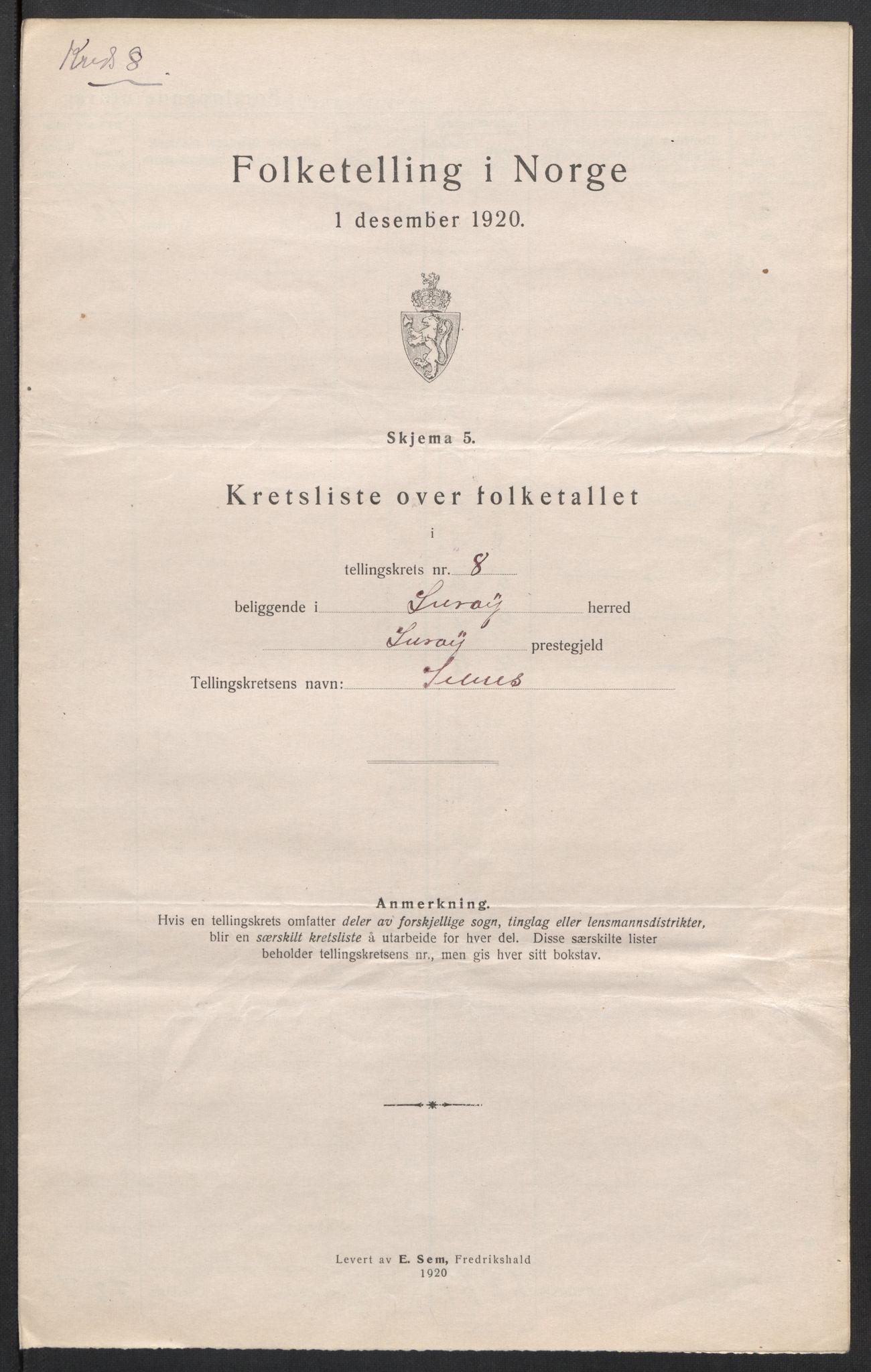 SAT, 1920 census for Lurøy, 1920, p. 31