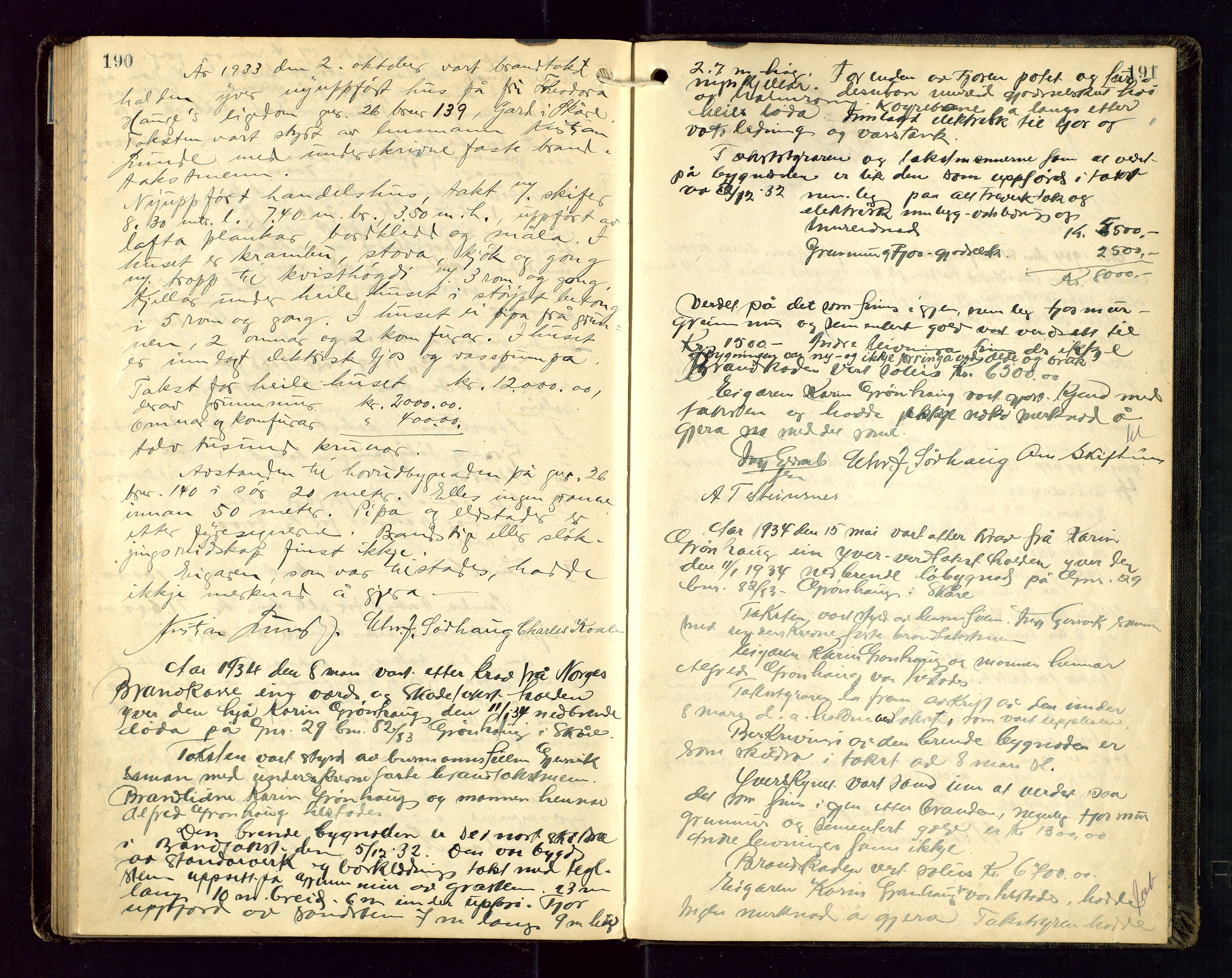 Torvestad lensmannskontor, SAST/A-100307/1/Goa/L0004: "Brandtakstsprotokoll for lensmannen i Torvastad", 1925-1934, p. 190-191