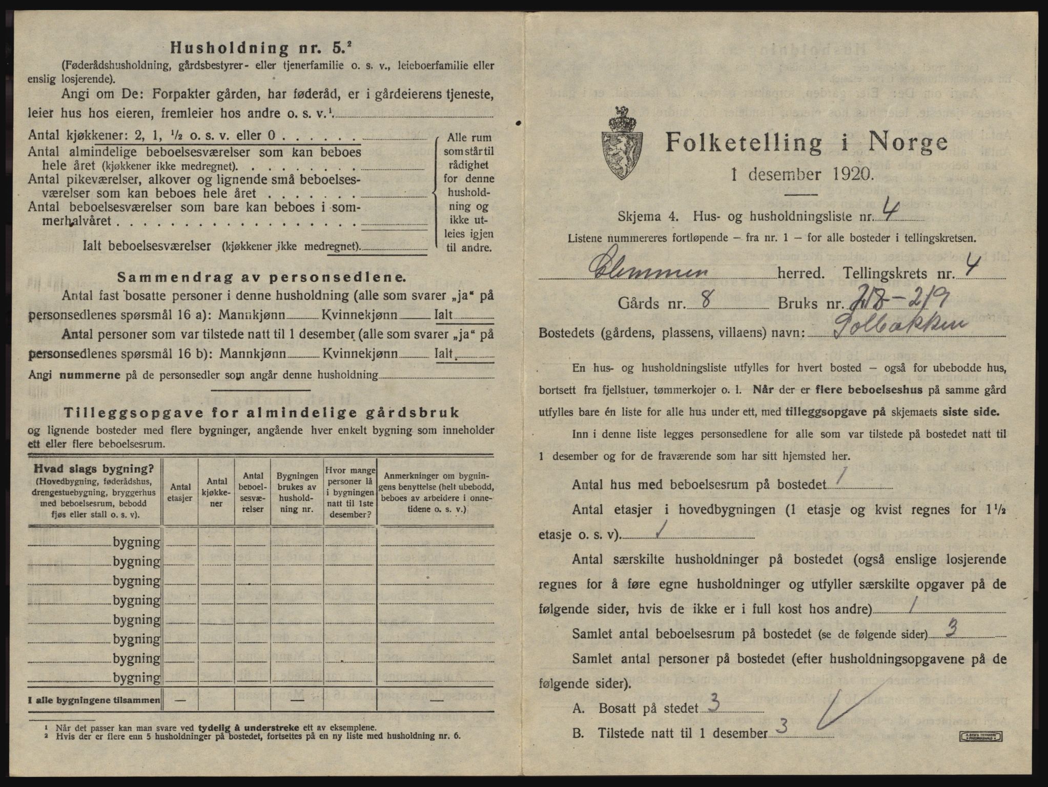 SAO, 1920 census for Glemmen, 1920, p. 635