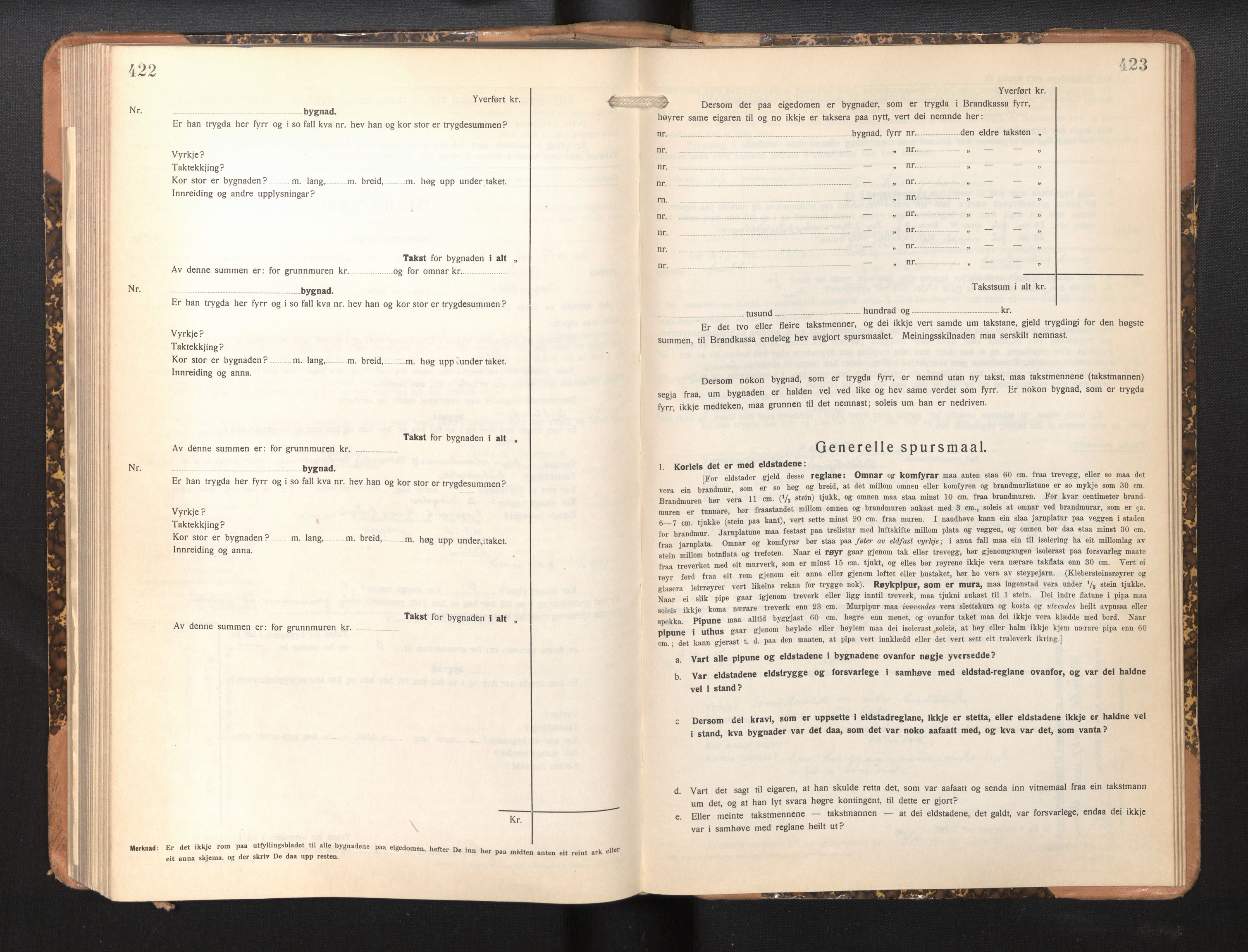 Lensmannen i Sogndal, AV/SAB-A-29901/0012/L0013: Branntakstprotokoll, skjematakst, 1931-1938, p. 422-423