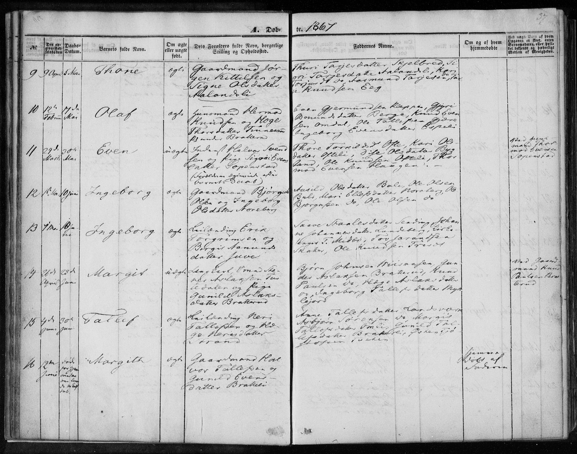 Lårdal kirkebøker, SAKO/A-284/F/Fa/L0006: Parish register (official) no. I 6, 1861-1886, p. 37