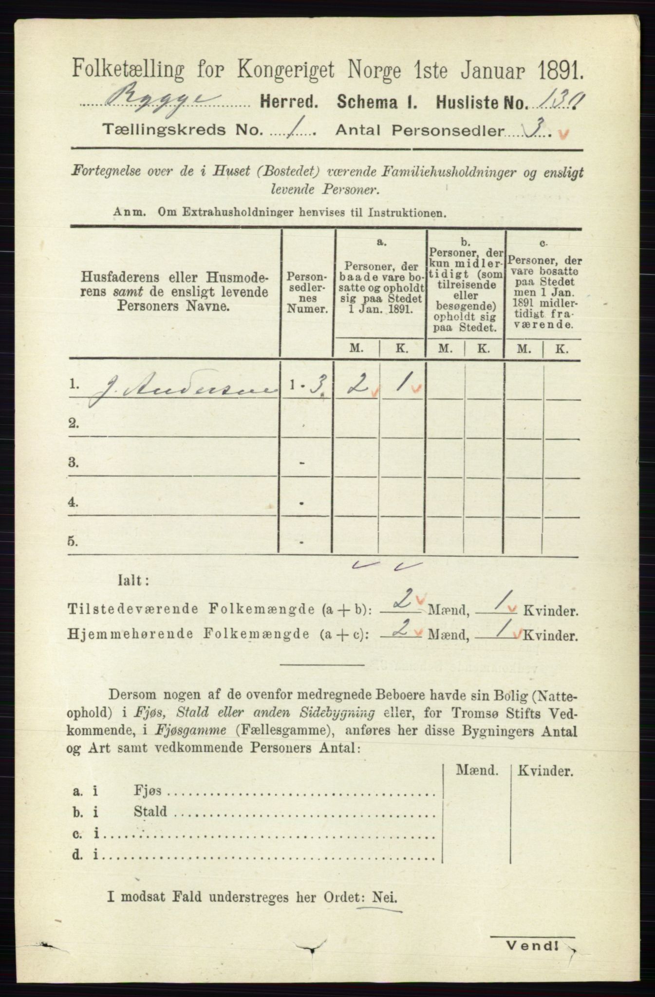 RA, 1891 census for 0136 Rygge, 1891, p. 158