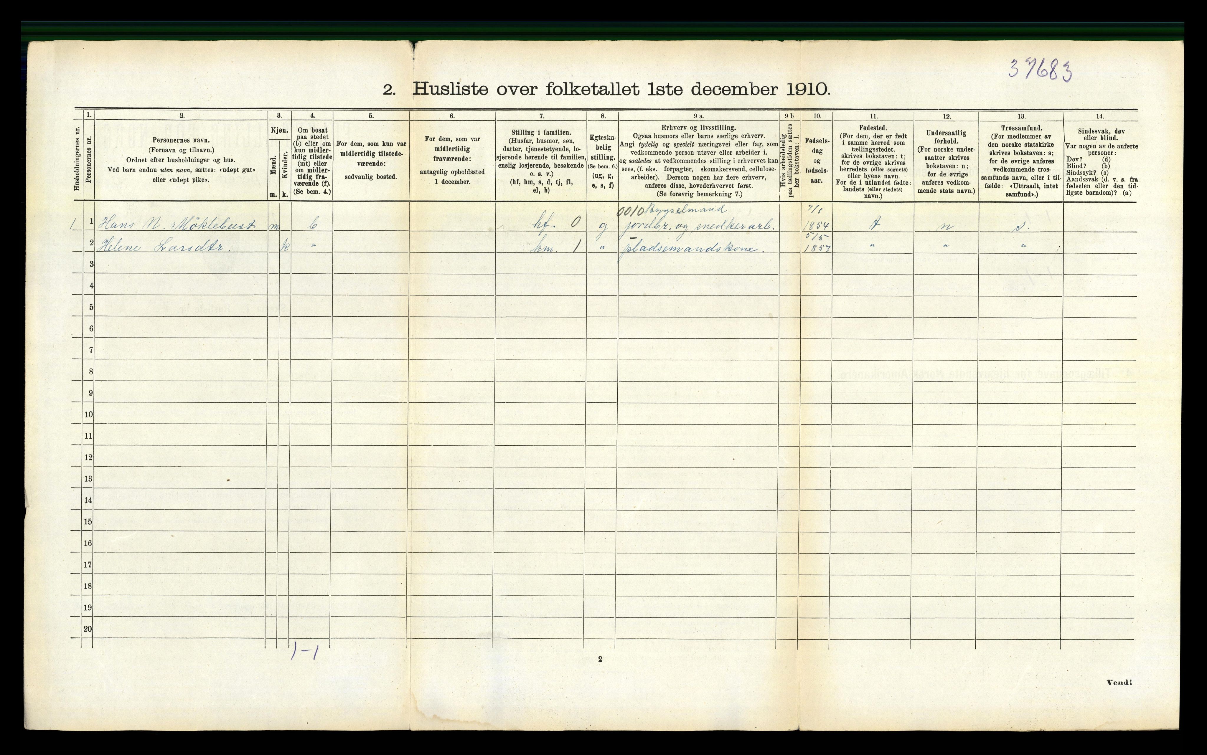 RA, 1910 census for Stranda, 1910, p. 325