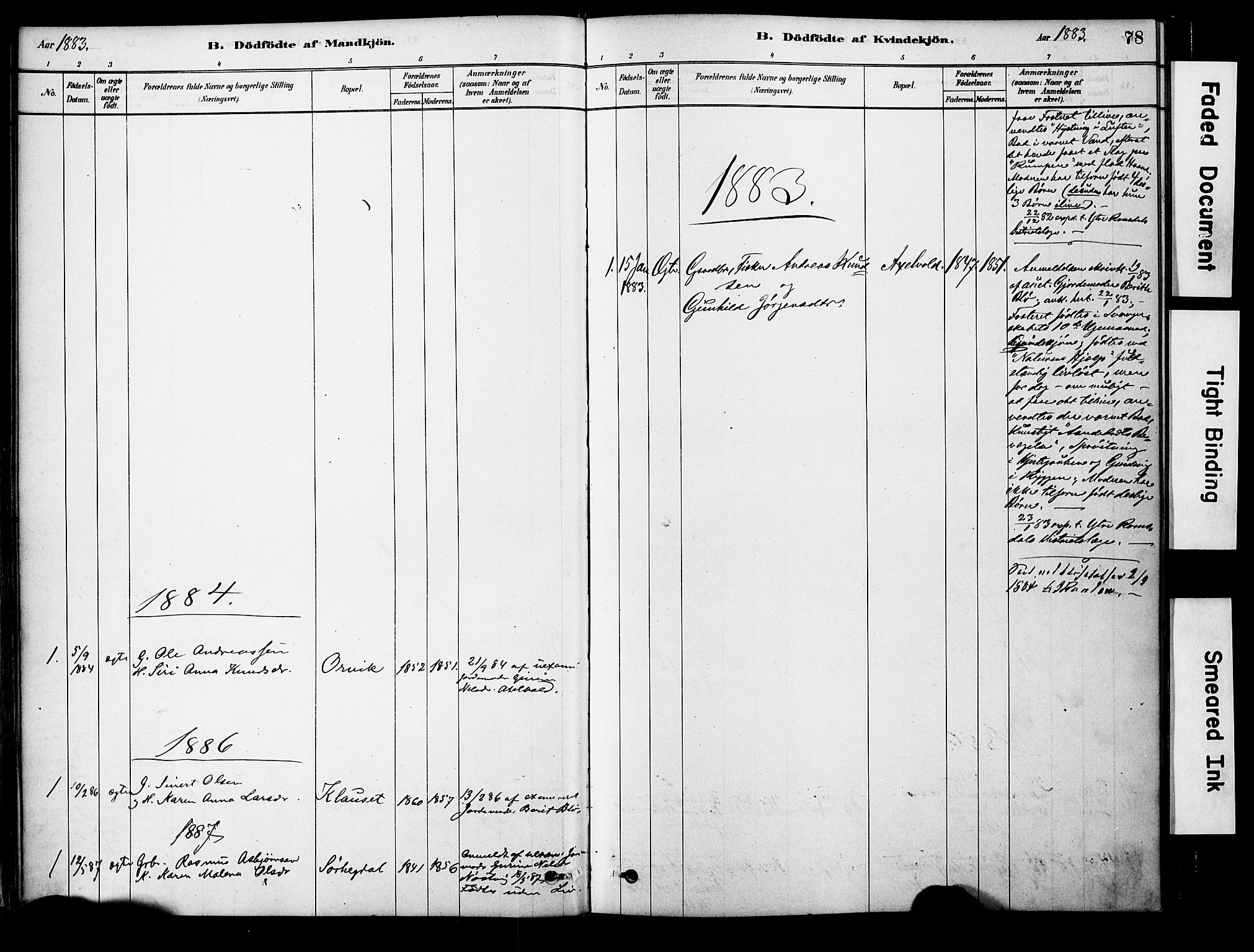 Ministerialprotokoller, klokkerbøker og fødselsregistre - Møre og Romsdal, AV/SAT-A-1454/563/L0736: Parish register (official) no. 563A01, 1878-1903, p. 78