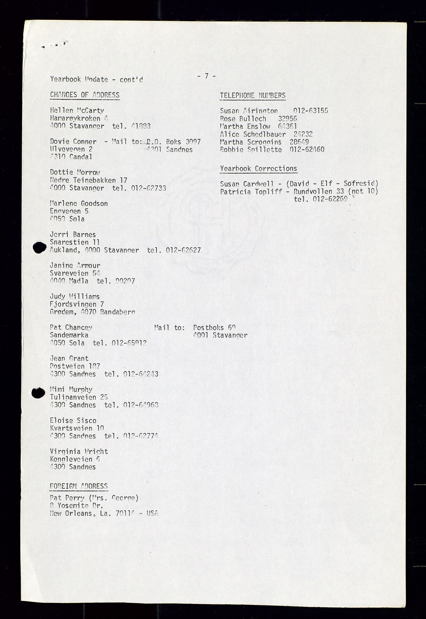 PA 1547 - Petroleum Wives Club, AV/SAST-A-101974/X/Xa/L0001: Newsletters (1971-1978)/radiointervjuer på kasett (1989-1992), 1970-1978