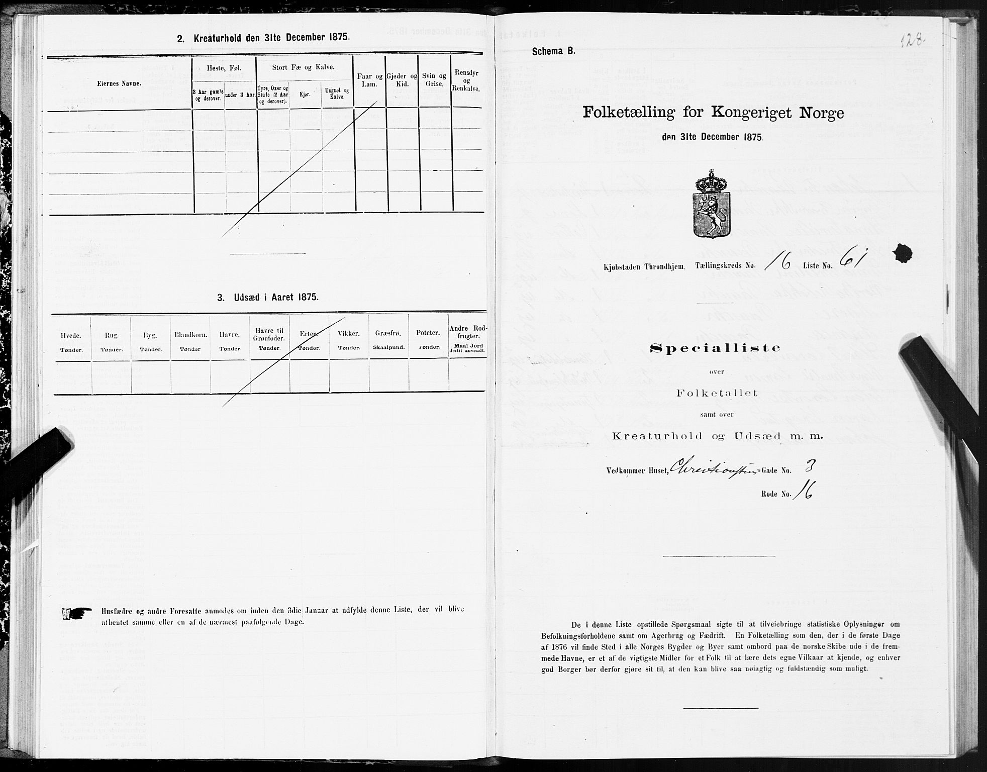 SAT, 1875 census for 1601 Trondheim, 1875, p. 9128