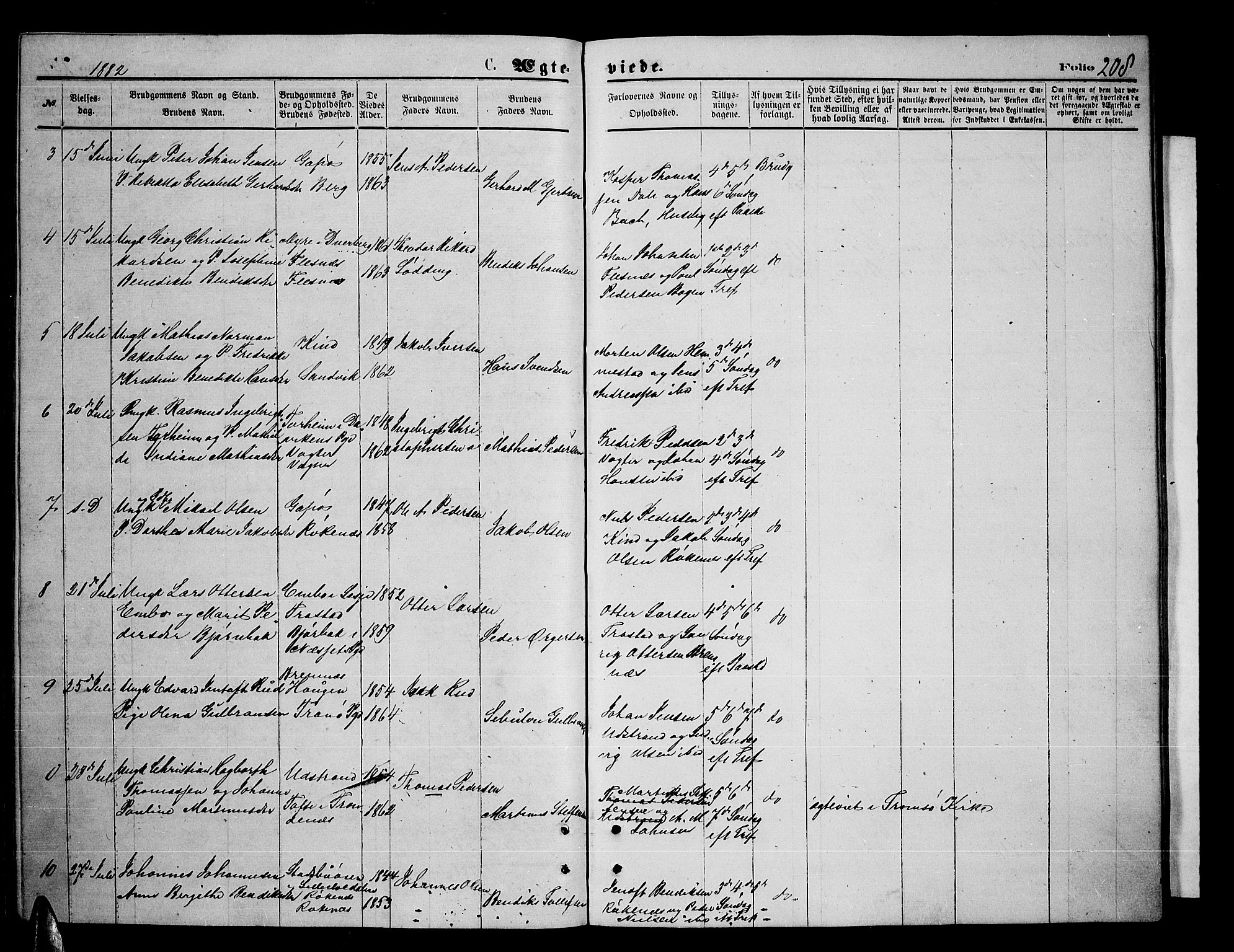 Kvæfjord sokneprestkontor, AV/SATØ-S-1323/G/Ga/Gab/L0004klokker: Parish register (copy) no. 4, 1870-1886, p. 208