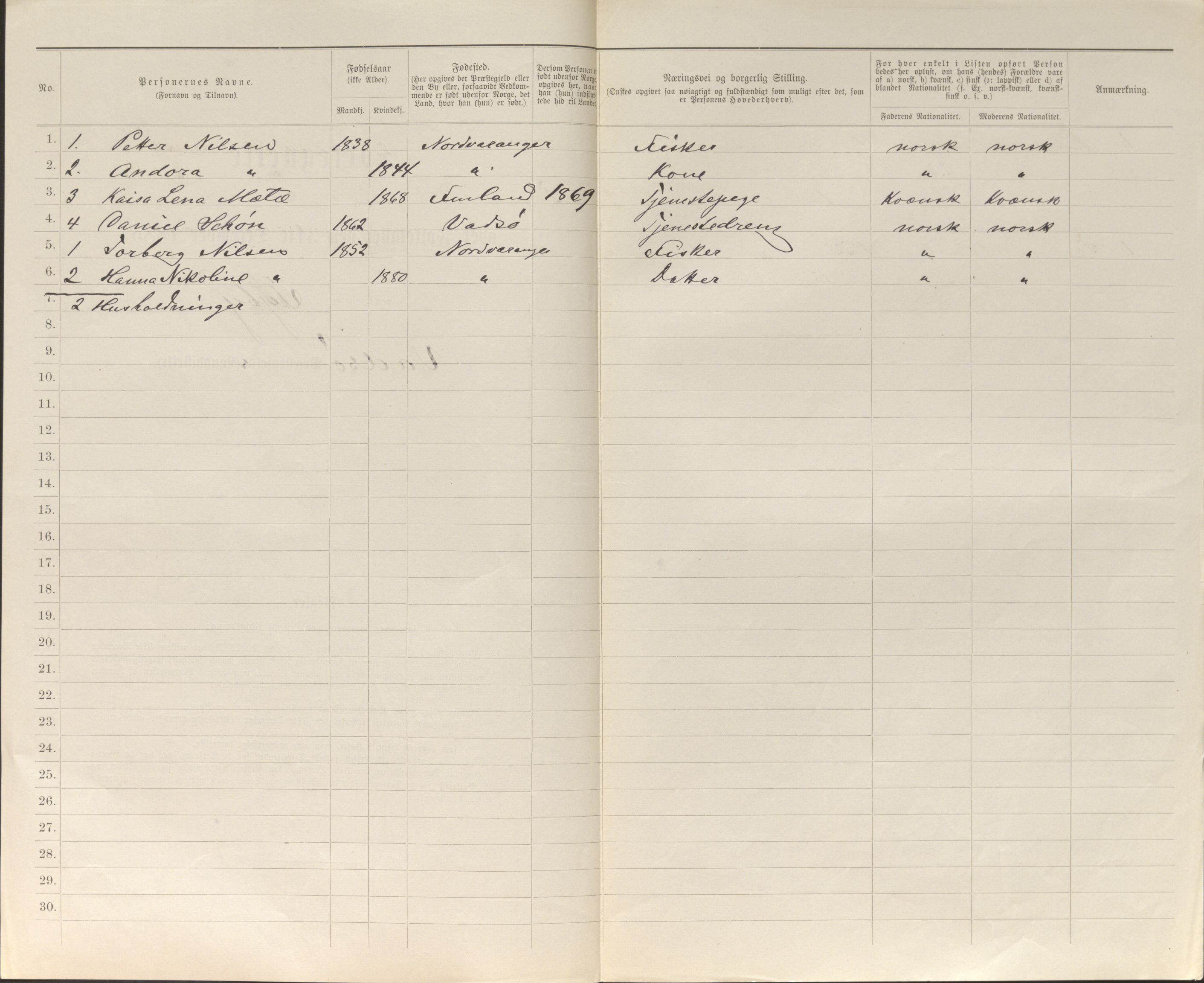 SATØ, 1885 census for 2029 Vadsø, 1885, p. 102b