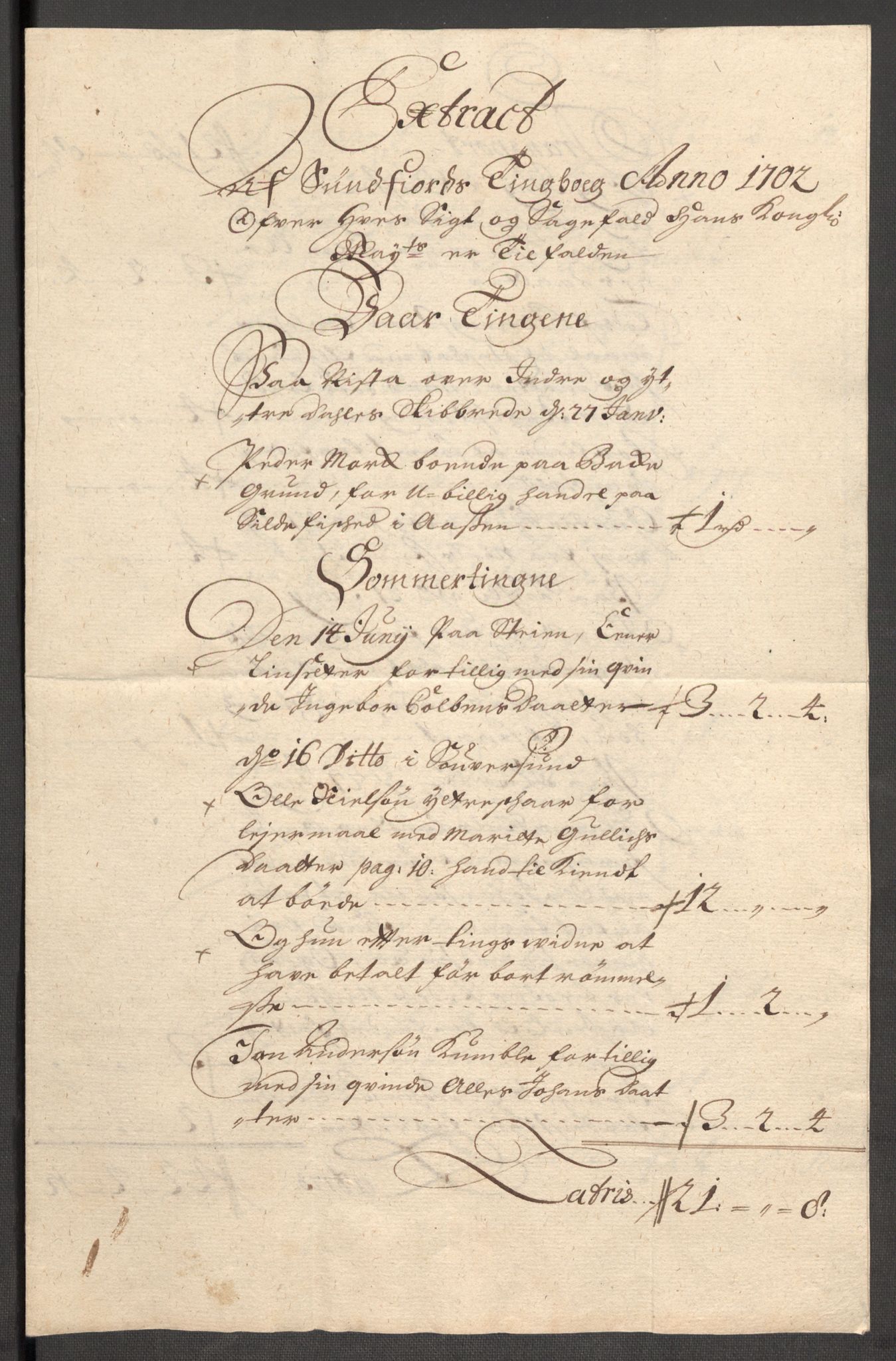 Rentekammeret inntil 1814, Reviderte regnskaper, Fogderegnskap, AV/RA-EA-4092/R53/L3426: Fogderegnskap Sunn- og Nordfjord, 1702, p. 101