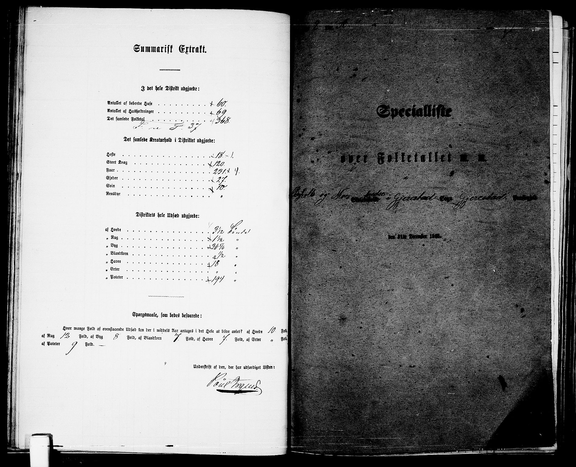 RA, 1865 census for Gjerstad, 1865, p. 31