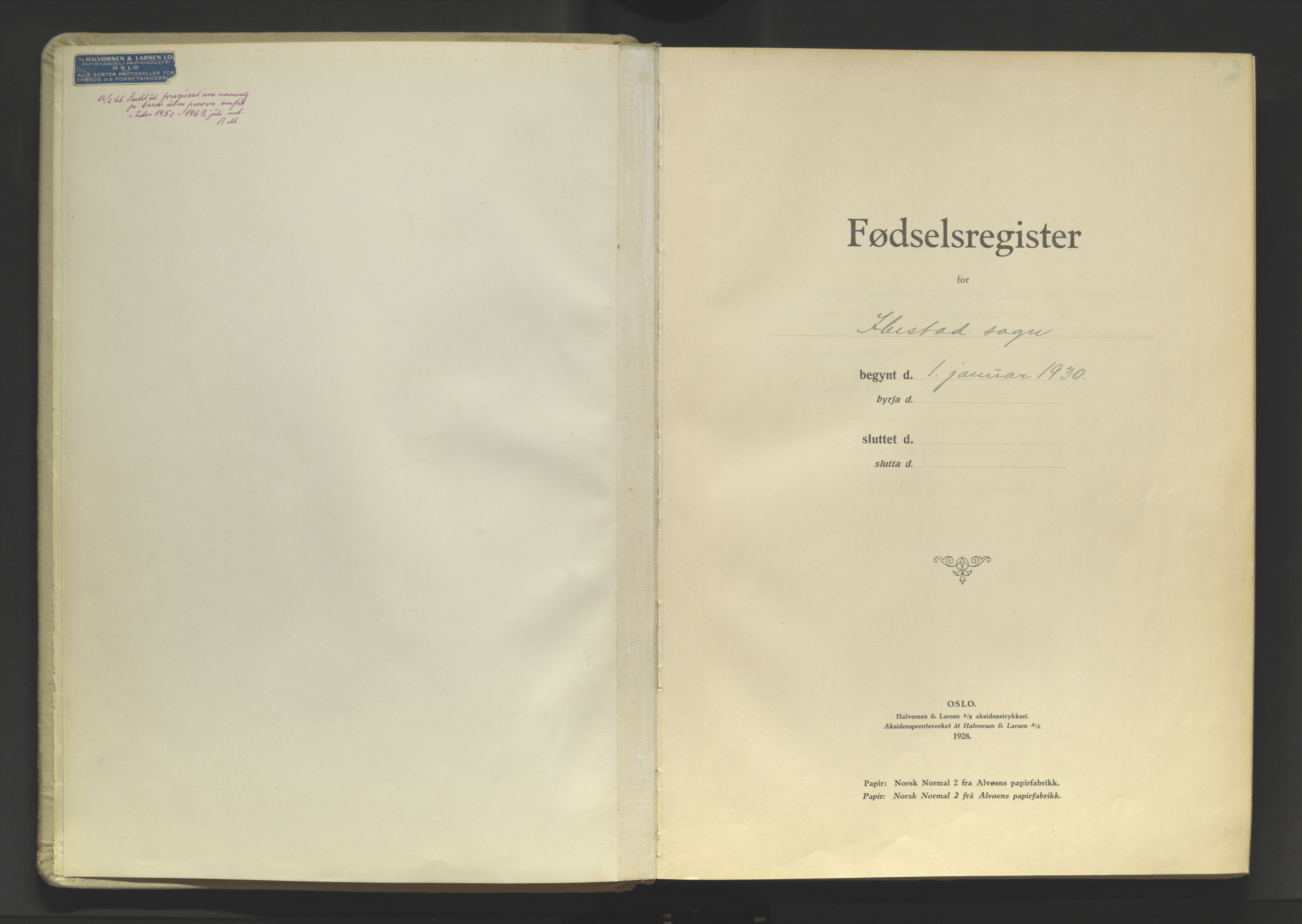 Ibestad sokneprestembete, AV/SATØ-S-0077/I/Ic/L0062: Birth register no. 62, 1930-1982