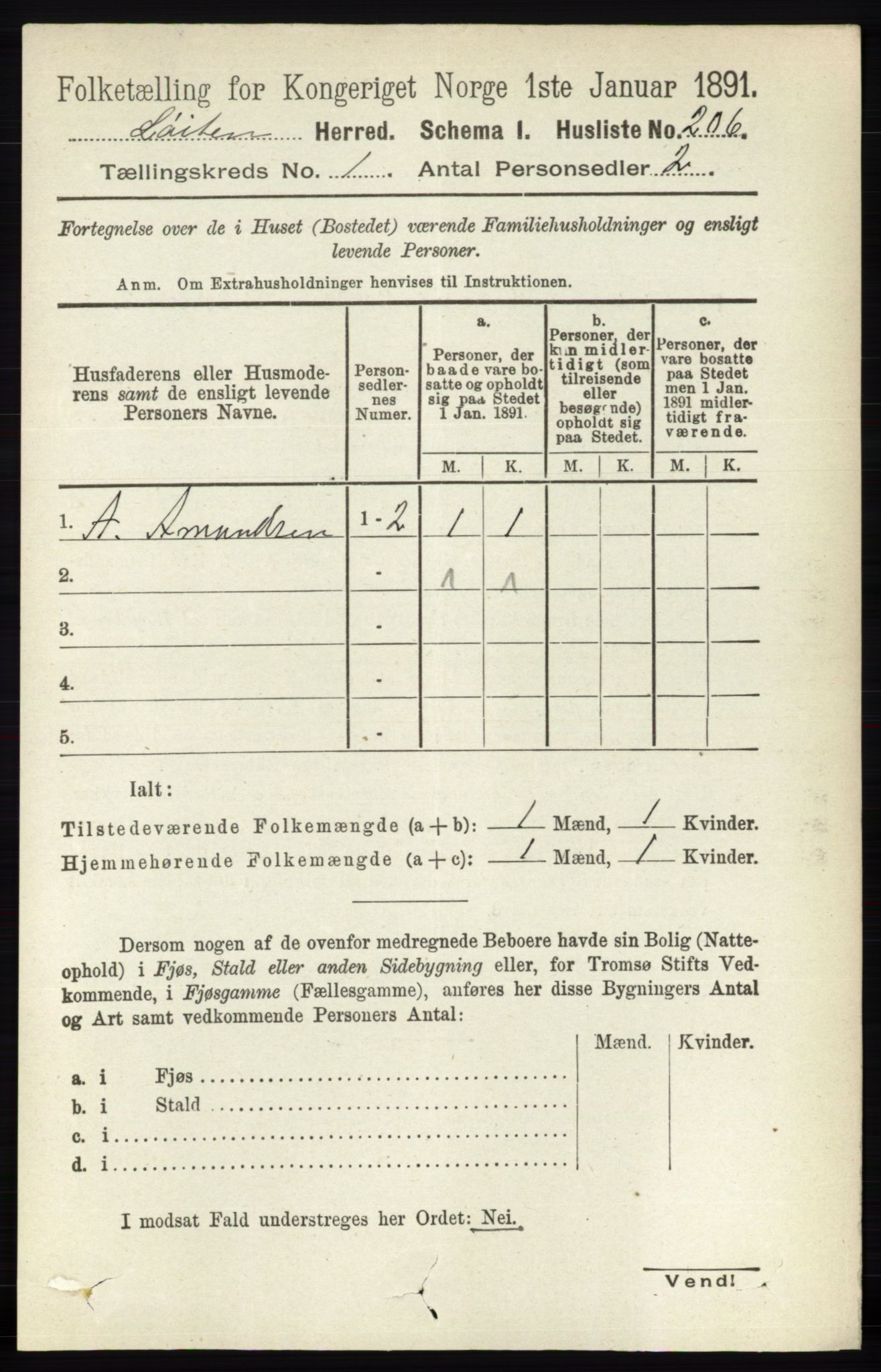 RA, 1891 census for 0415 Løten, 1891, p. 245