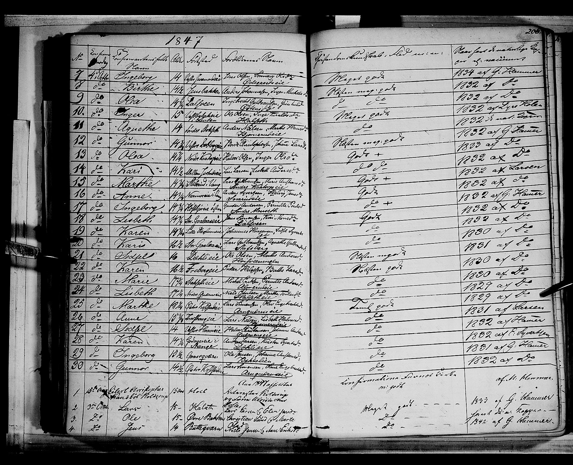 Vang prestekontor, Hedmark, AV/SAH-PREST-008/H/Ha/Haa/L0010: Parish register (official) no. 10, 1841-1855, p. 206