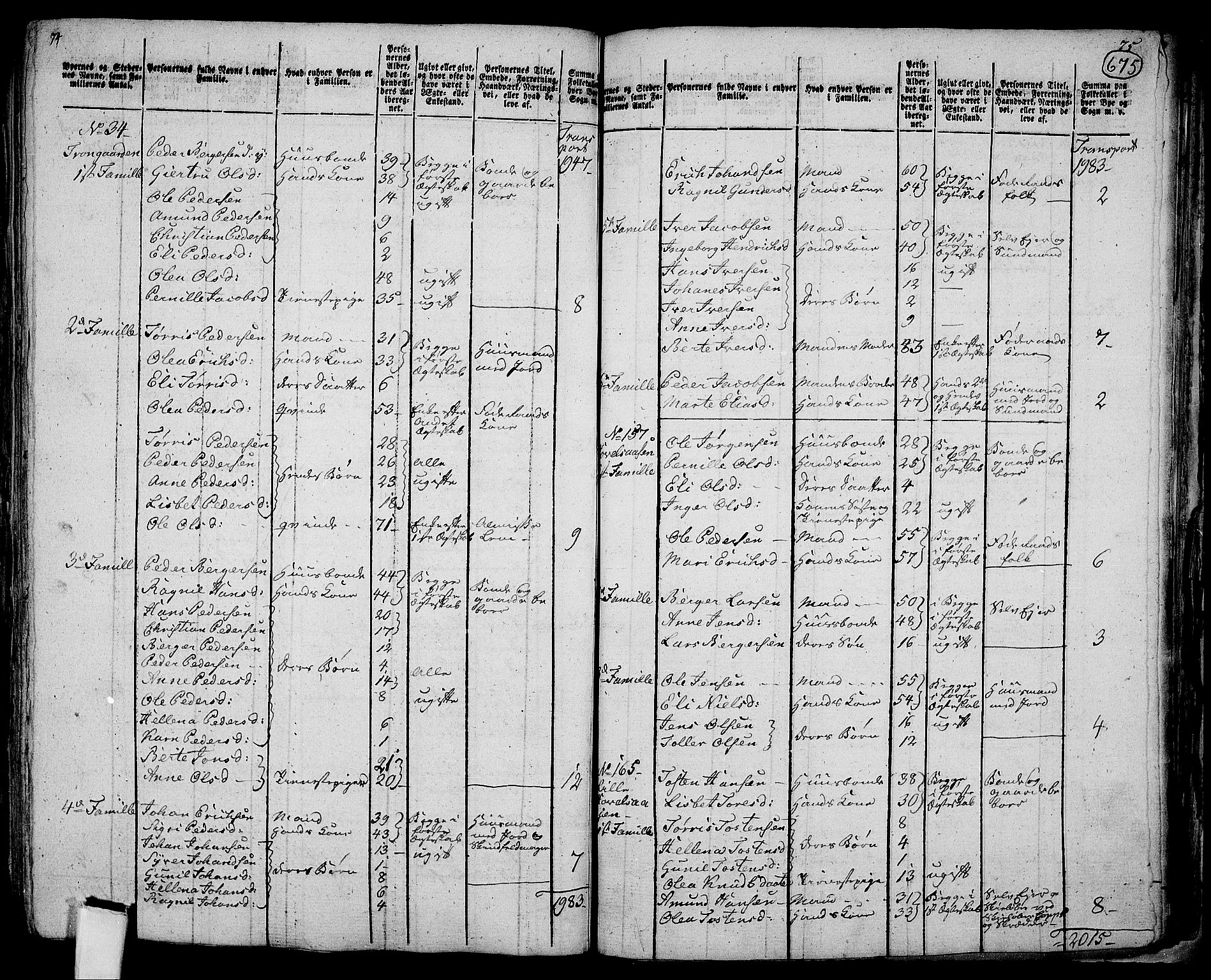 RA, 1801 census for 0424P Hof, 1801, p. 674b-675a