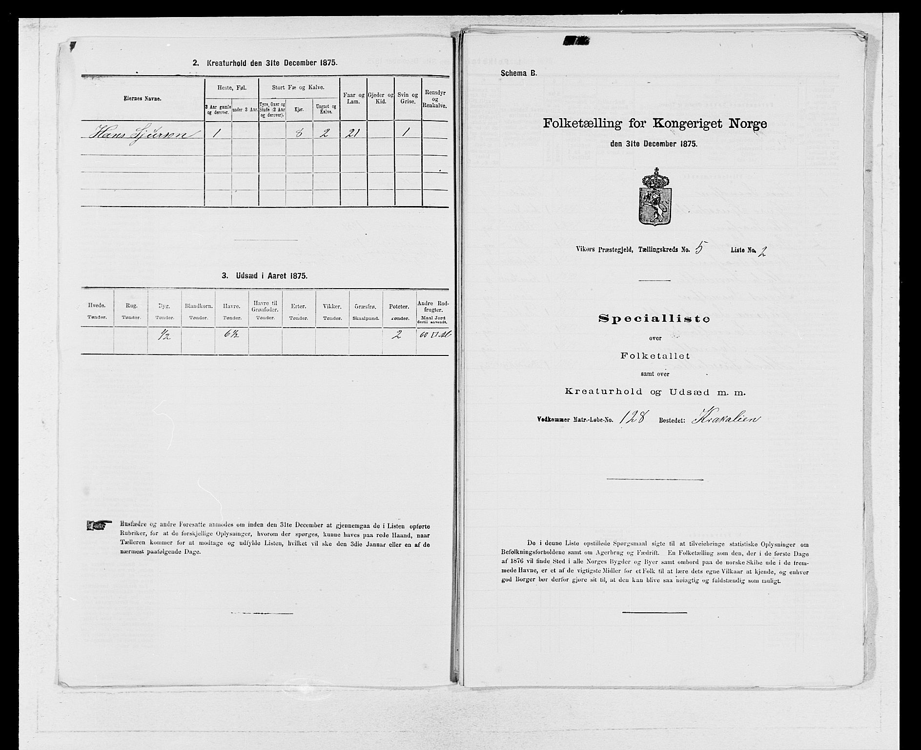 SAB, 1875 census for 1238P Vikør, 1875, p. 678