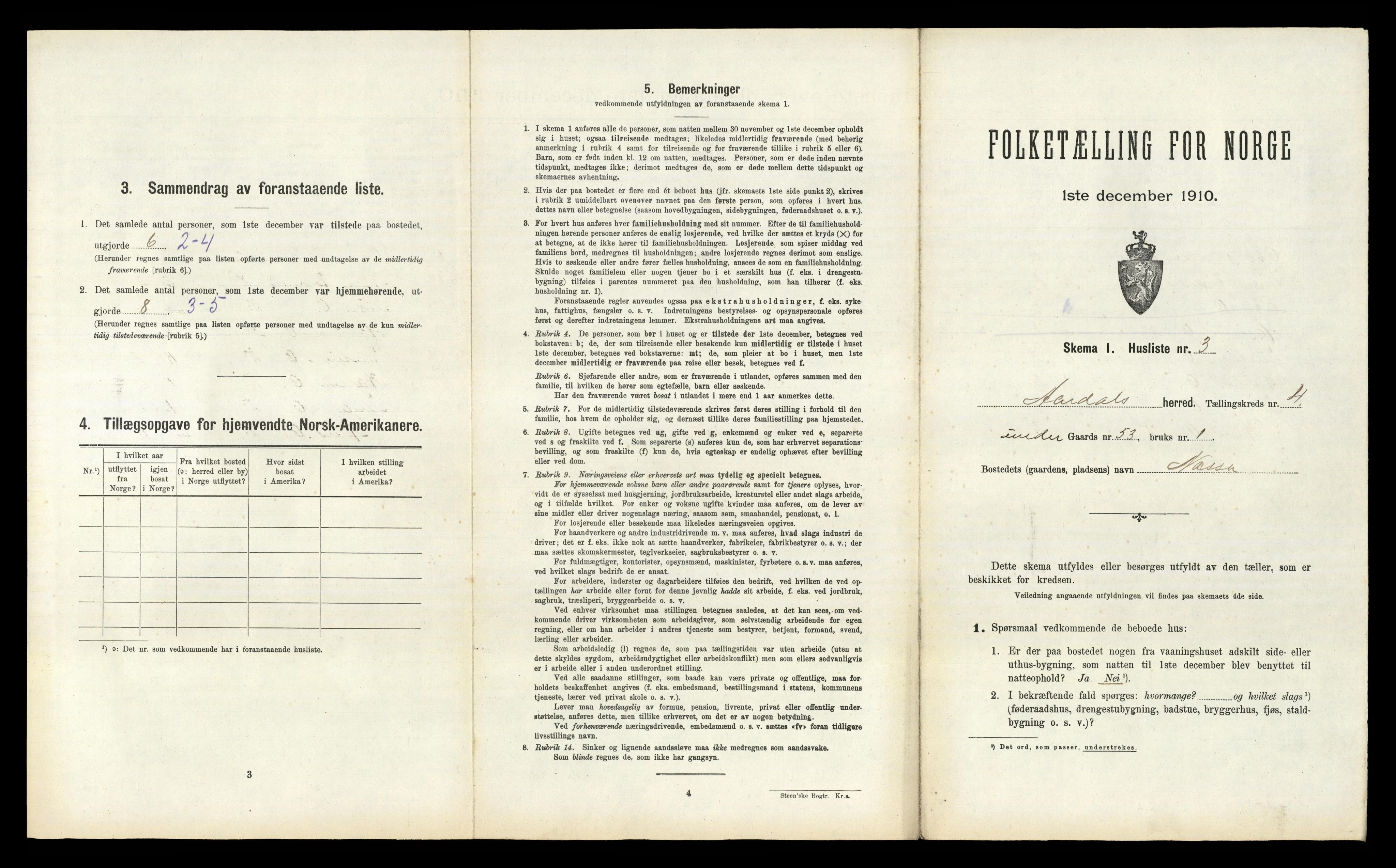 RA, 1910 census for Årdal, 1910, p. 291