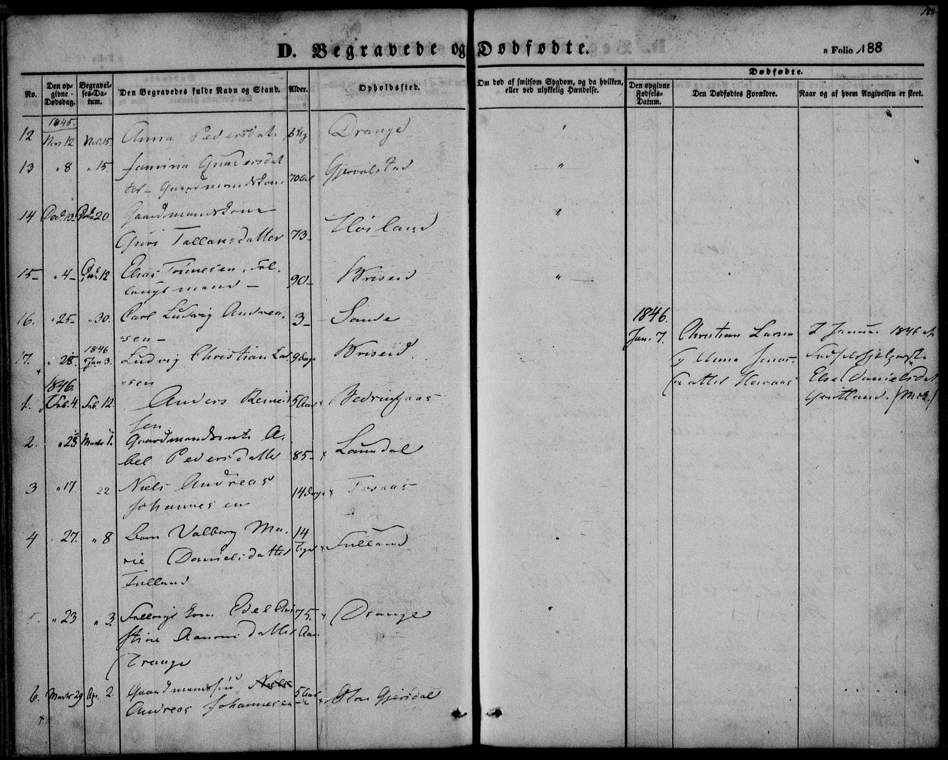 Herad sokneprestkontor, SAK/1111-0018/F/Fa/Faa/L0004: Parish register (official) no. A 4, 1844-1853, p. 188