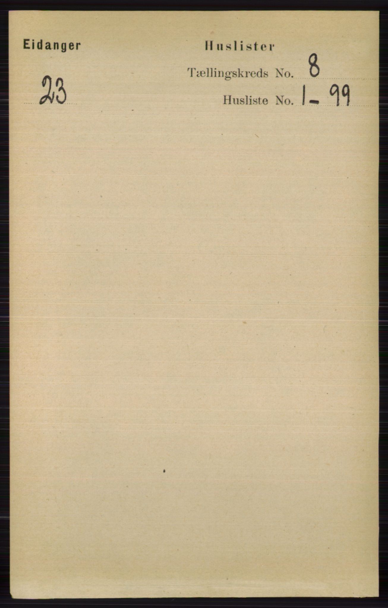RA, 1891 census for 0813 Eidanger, 1891, p. 2885