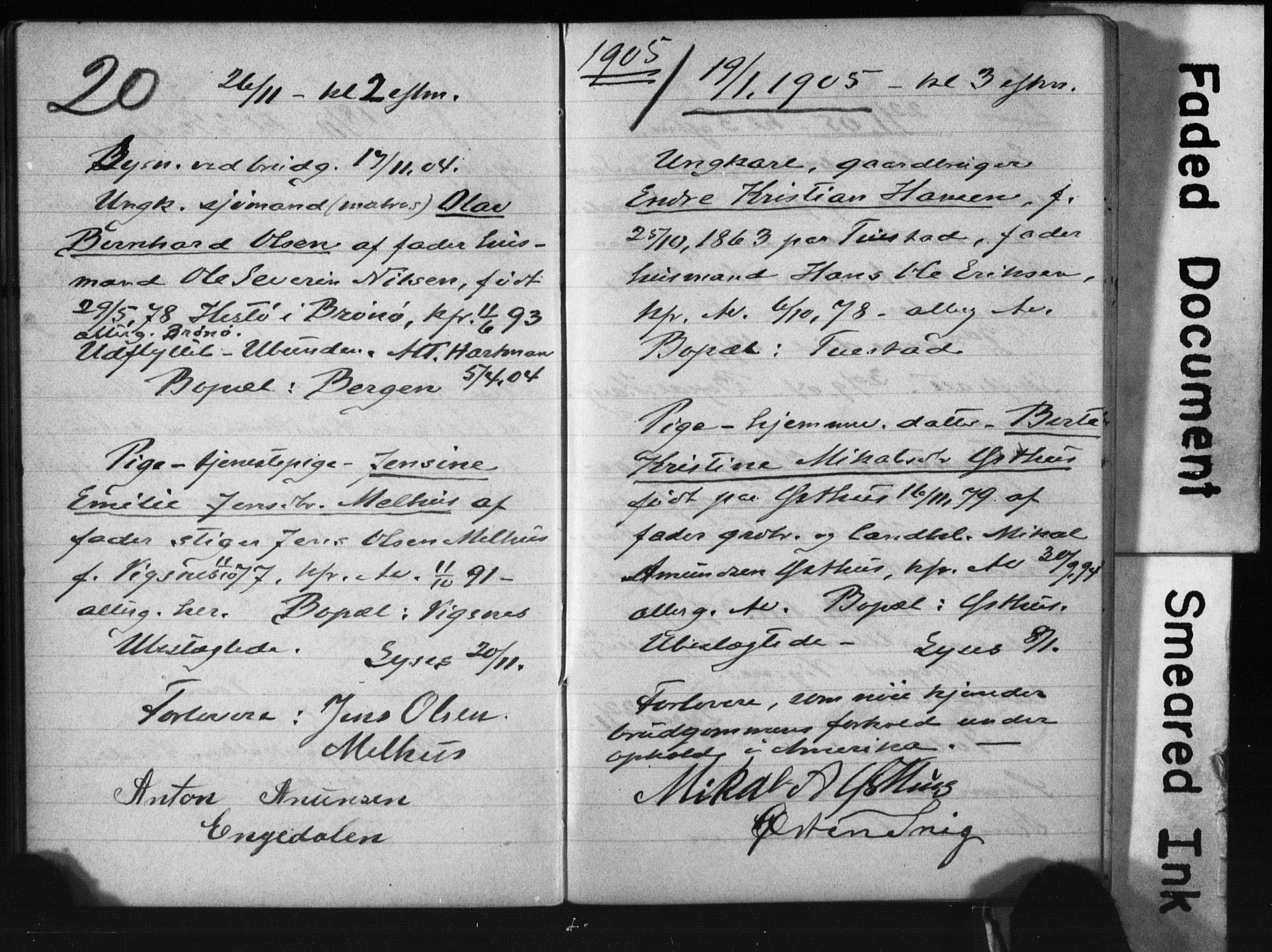 Avaldsnes sokneprestkontor, AV/SAST-A -101851/I/Ie/L0003: Banns register no. IX 3E, 1901-1906