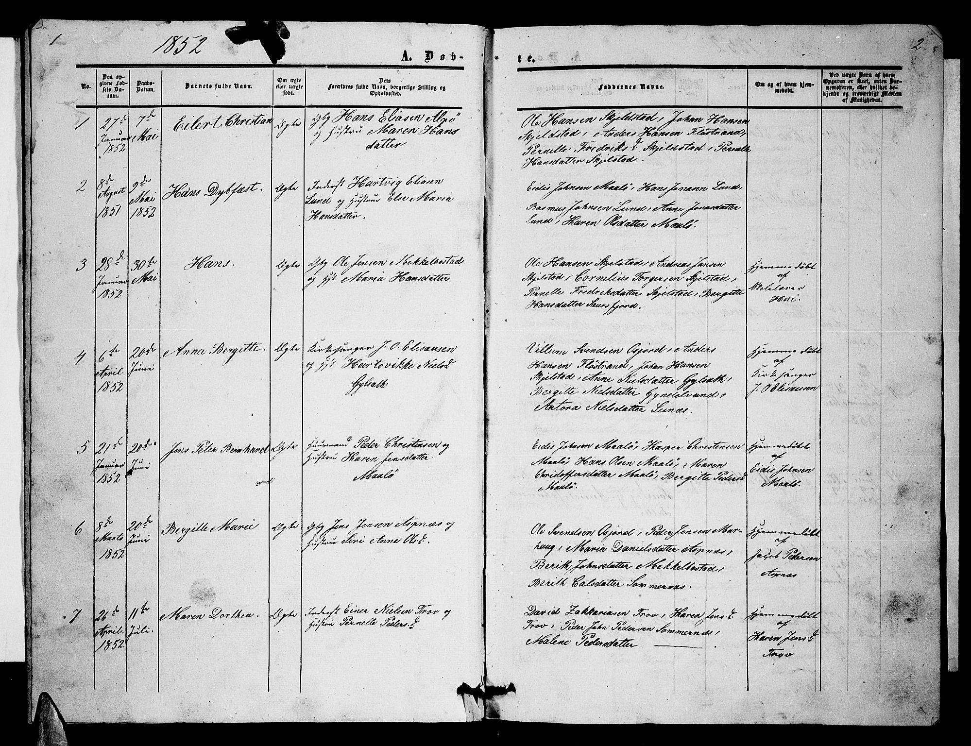 Ministerialprotokoller, klokkerbøker og fødselsregistre - Nordland, SAT/A-1459/857/L0827: Parish register (copy) no. 857C02, 1852-1879, p. 1