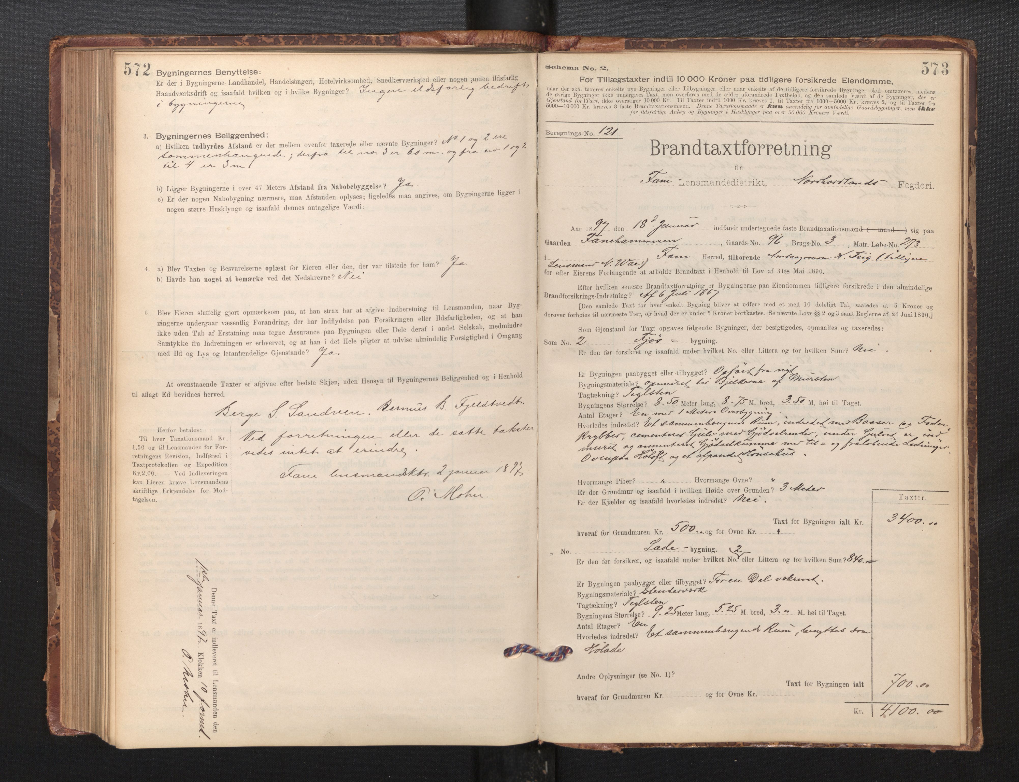 Lensmannen i Fana, SAB/A-31801/0012/L0016: Branntakstprotokoll skjematakst, 1895-1902, p. 572-573