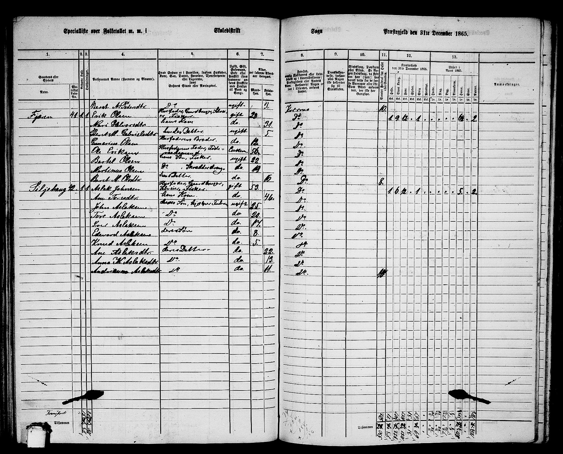 RA, 1865 census for Kvernes, 1865, p. 124