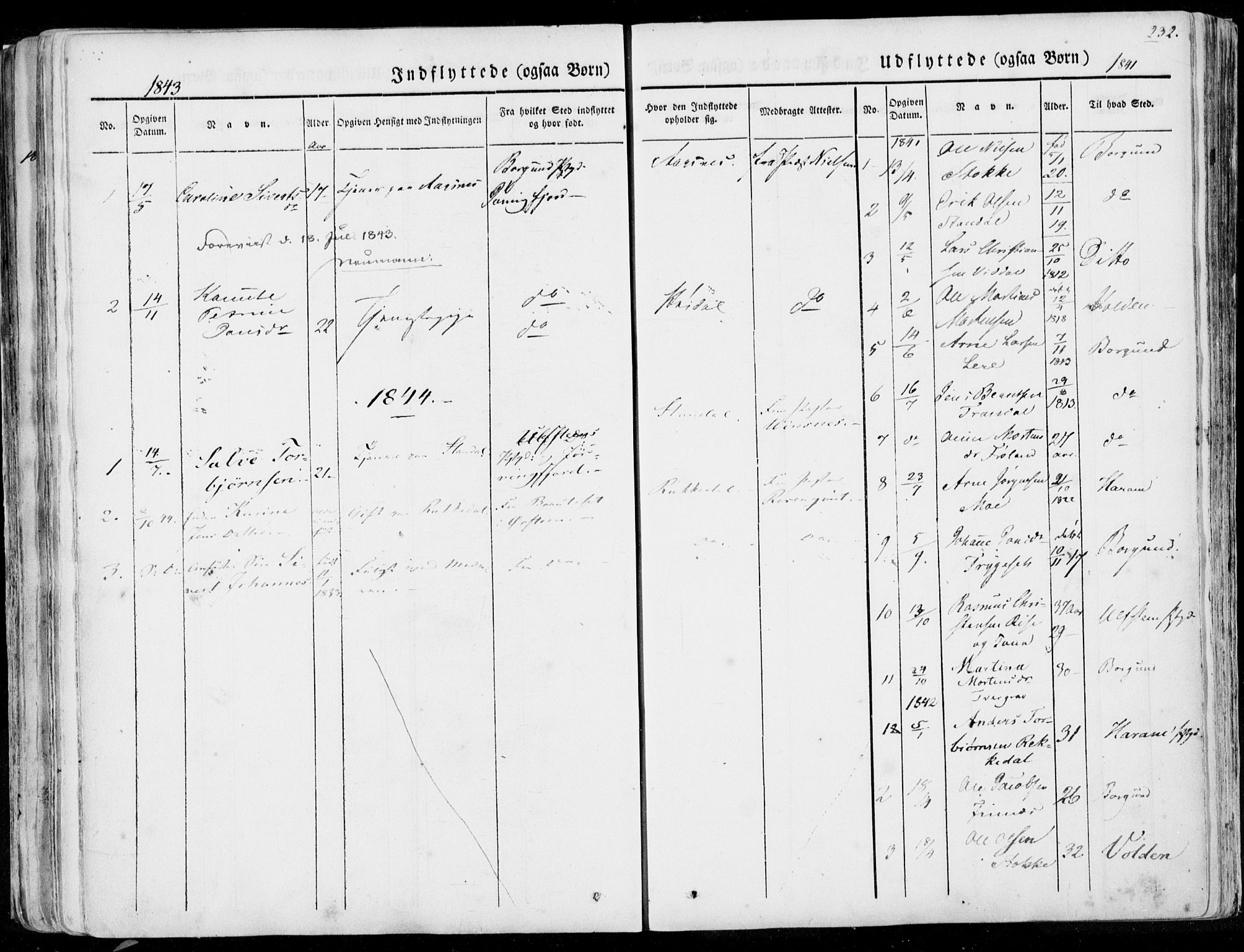 Ministerialprotokoller, klokkerbøker og fødselsregistre - Møre og Romsdal, AV/SAT-A-1454/515/L0208: Parish register (official) no. 515A04, 1830-1846, p. 232