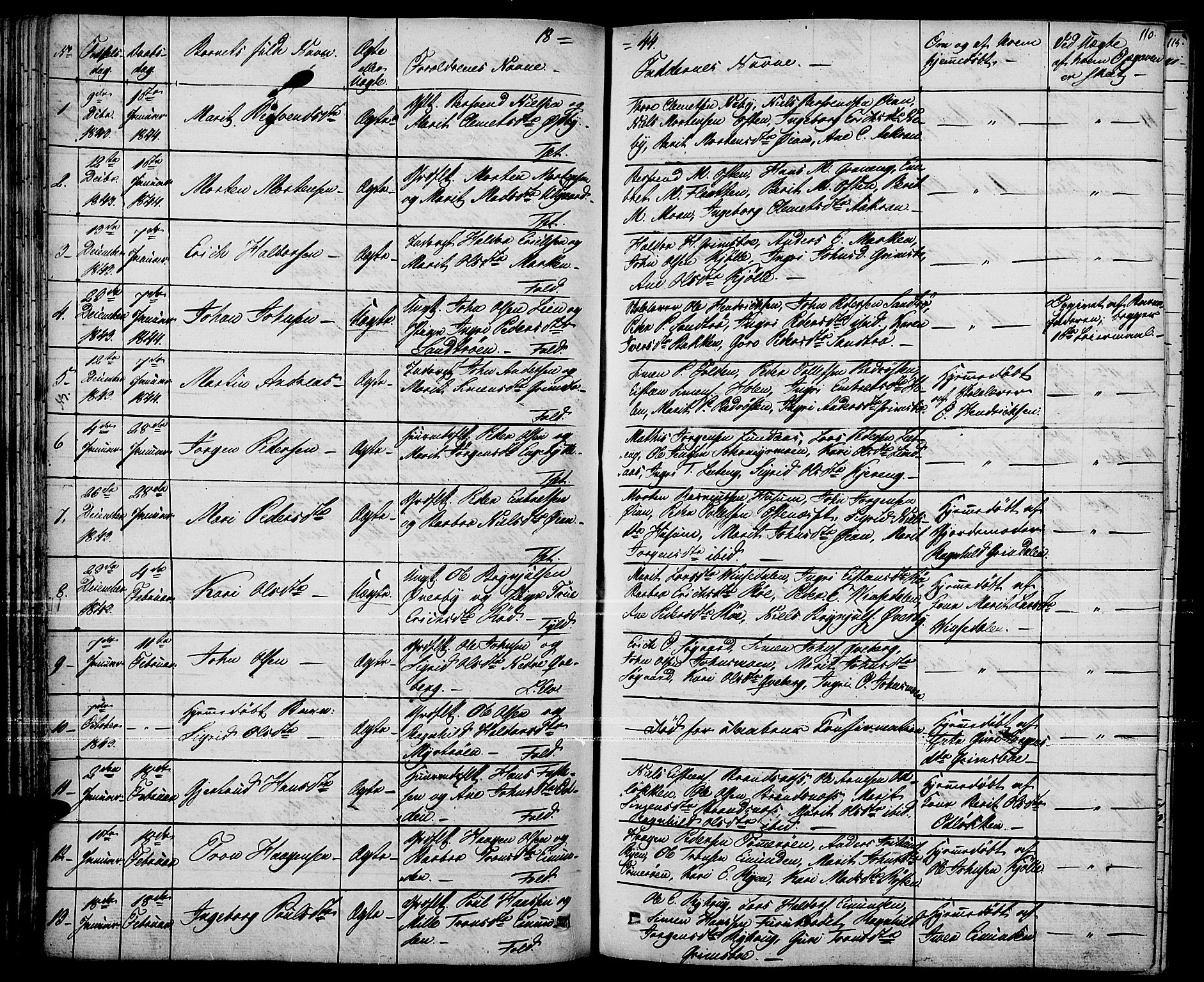 Tynset prestekontor, SAH/PREST-058/H/Ha/Haa/L0019: Parish register (official) no. 19, 1829-1847, p. 110